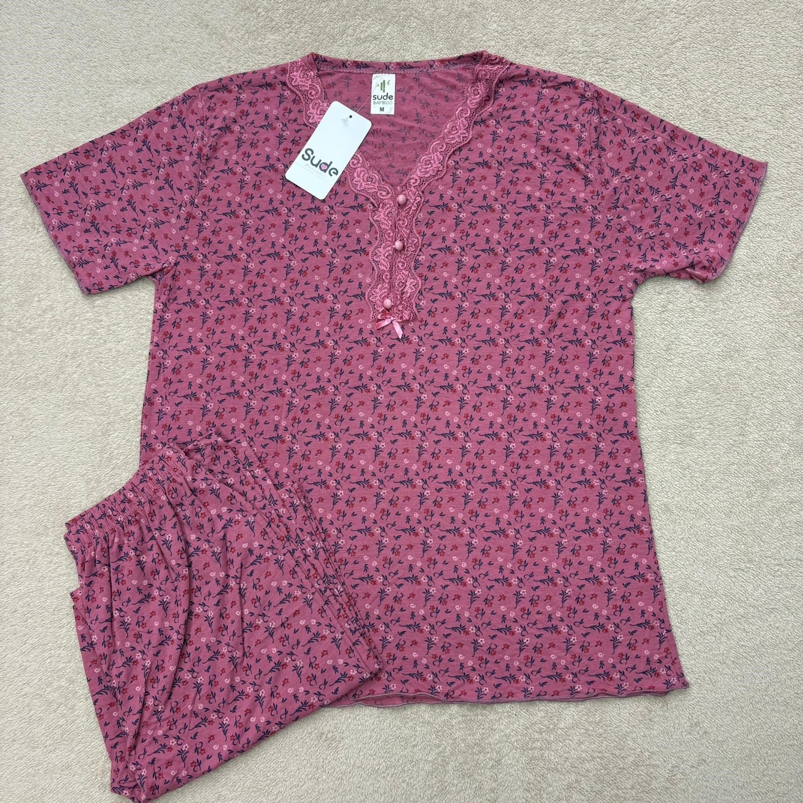 Sude Bamboo Bayan Kısa Kol Pijama Takım-600-388