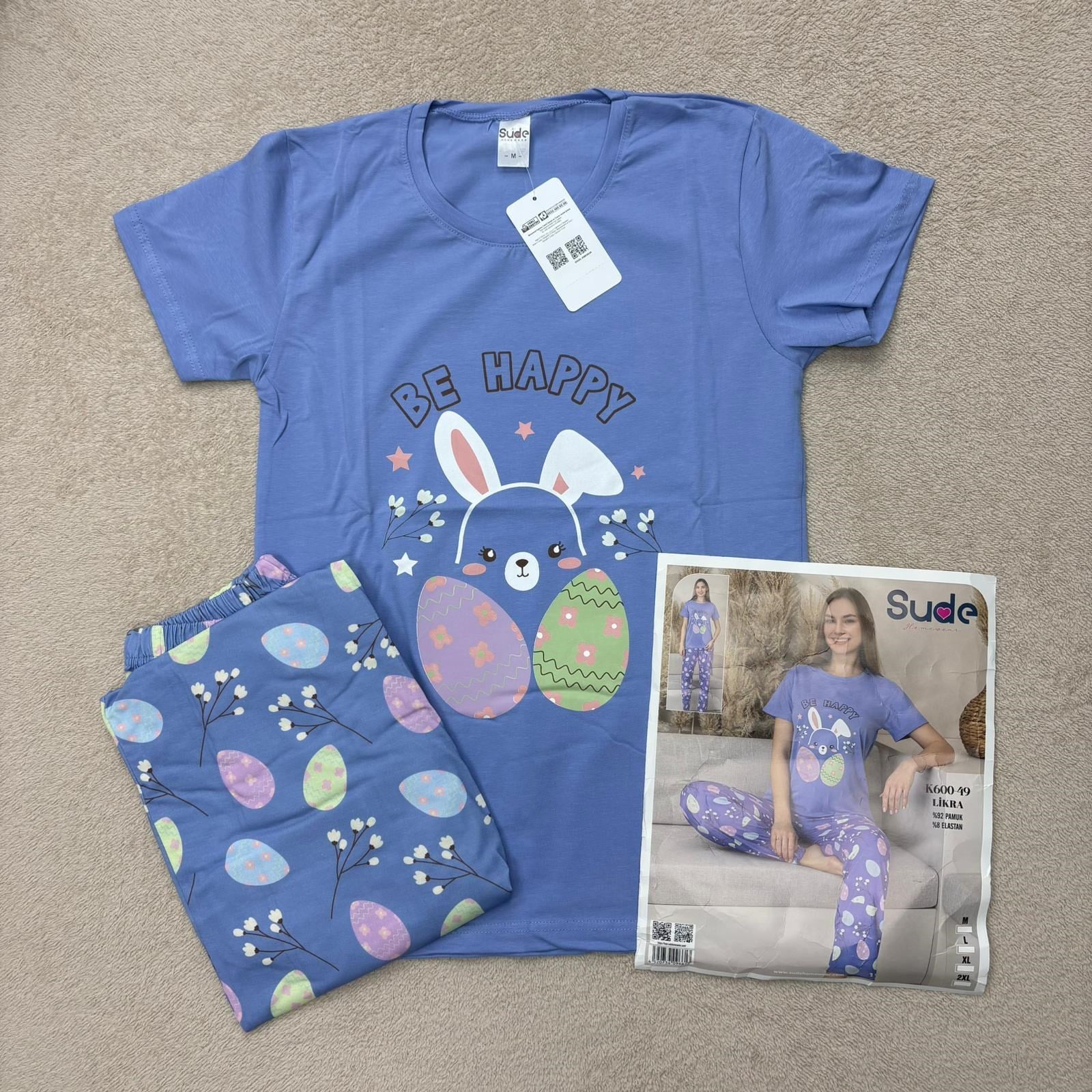 Sude Bayan Kısa Kol Pijama Takım-600-49