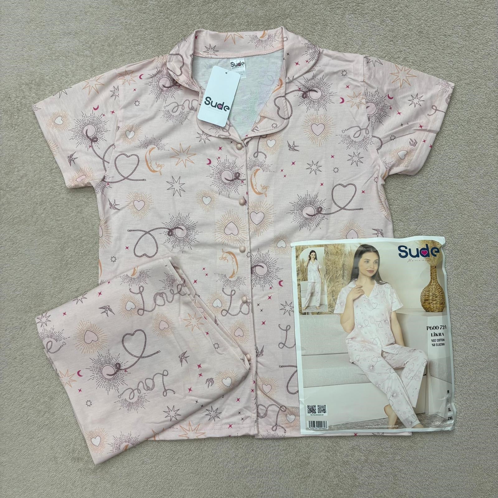 Sude Süet Bayan Pijama Takım-lila snopy