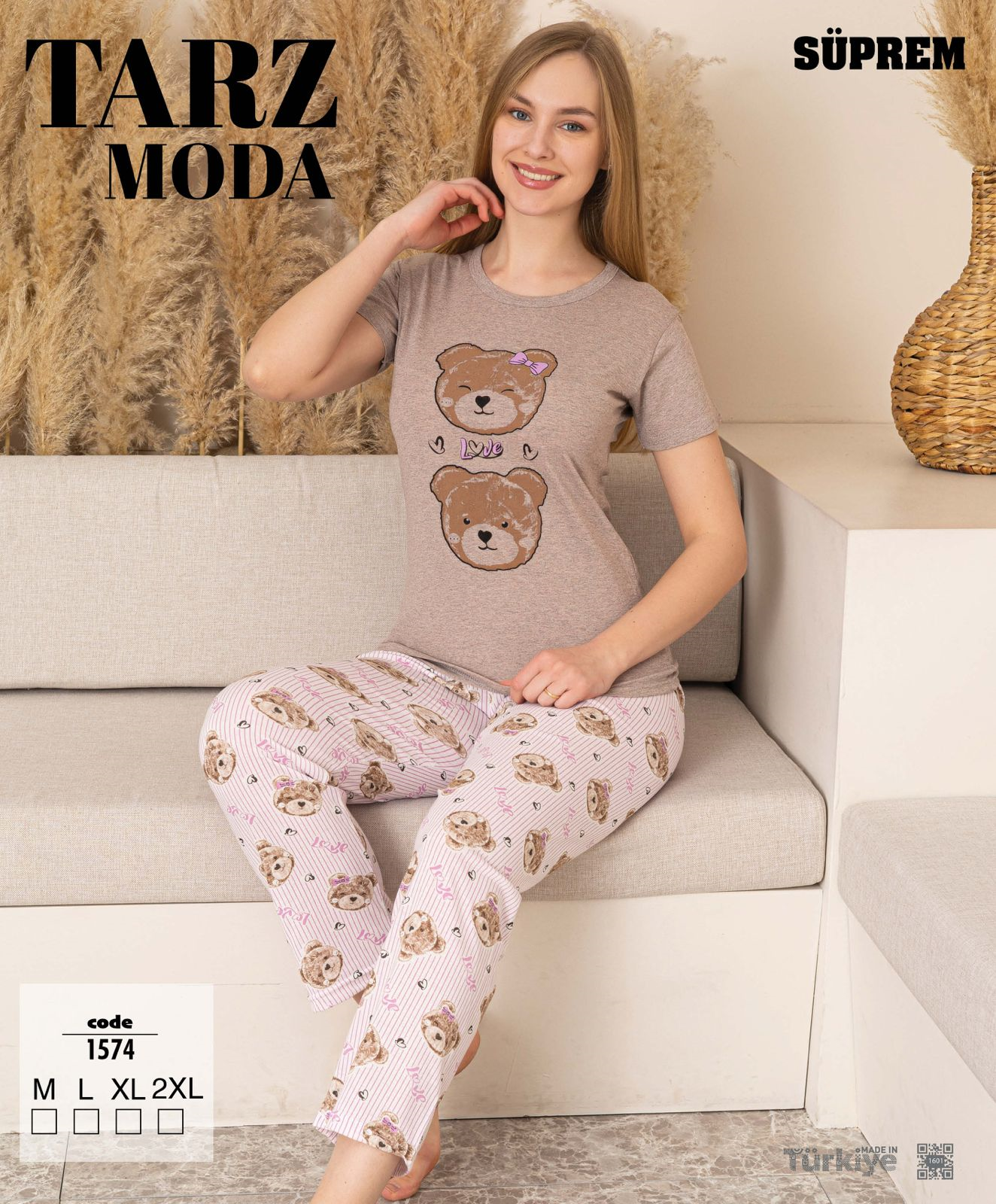 TARZMODA Kısa Kol Süprem Altuzun Takım-1574 kahve