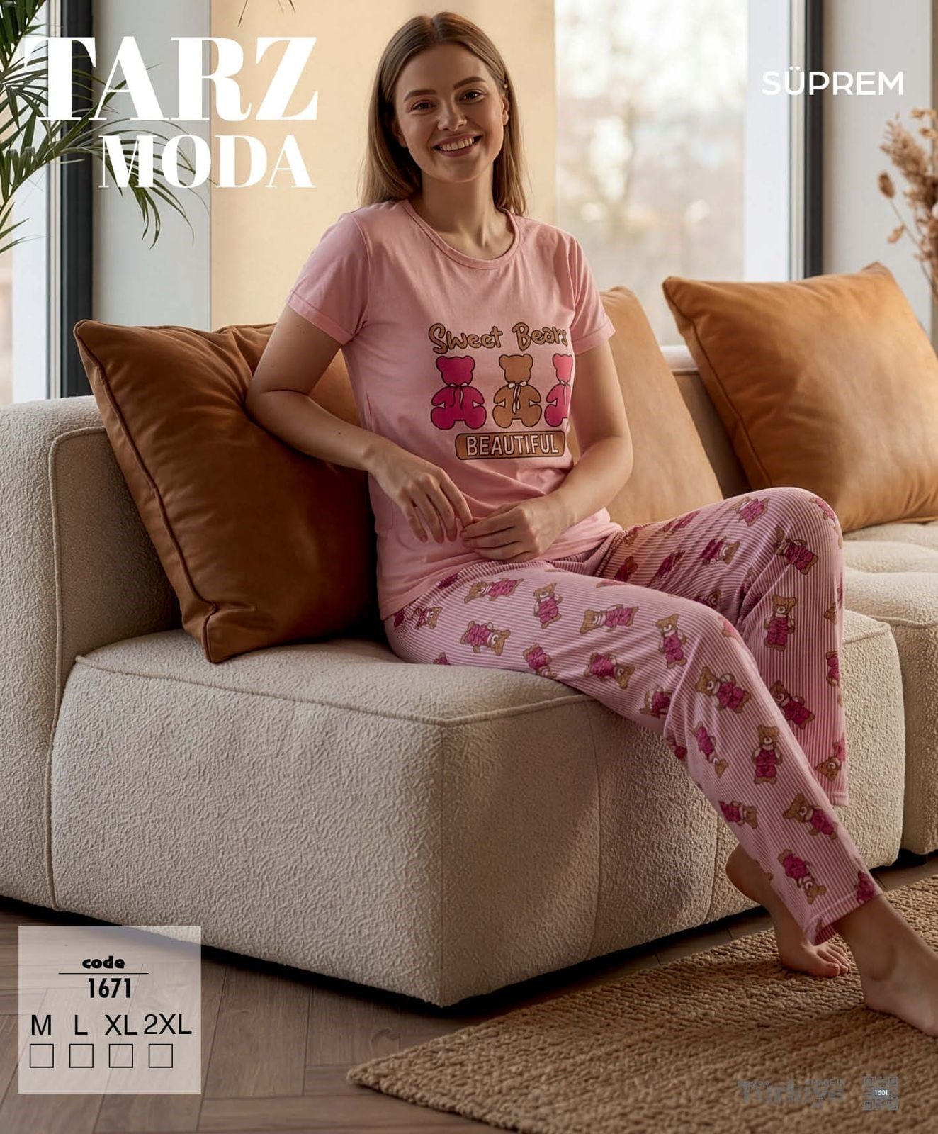 TARZMODA Kısa Kol Süprem Altuzun Takım-1671 pembe