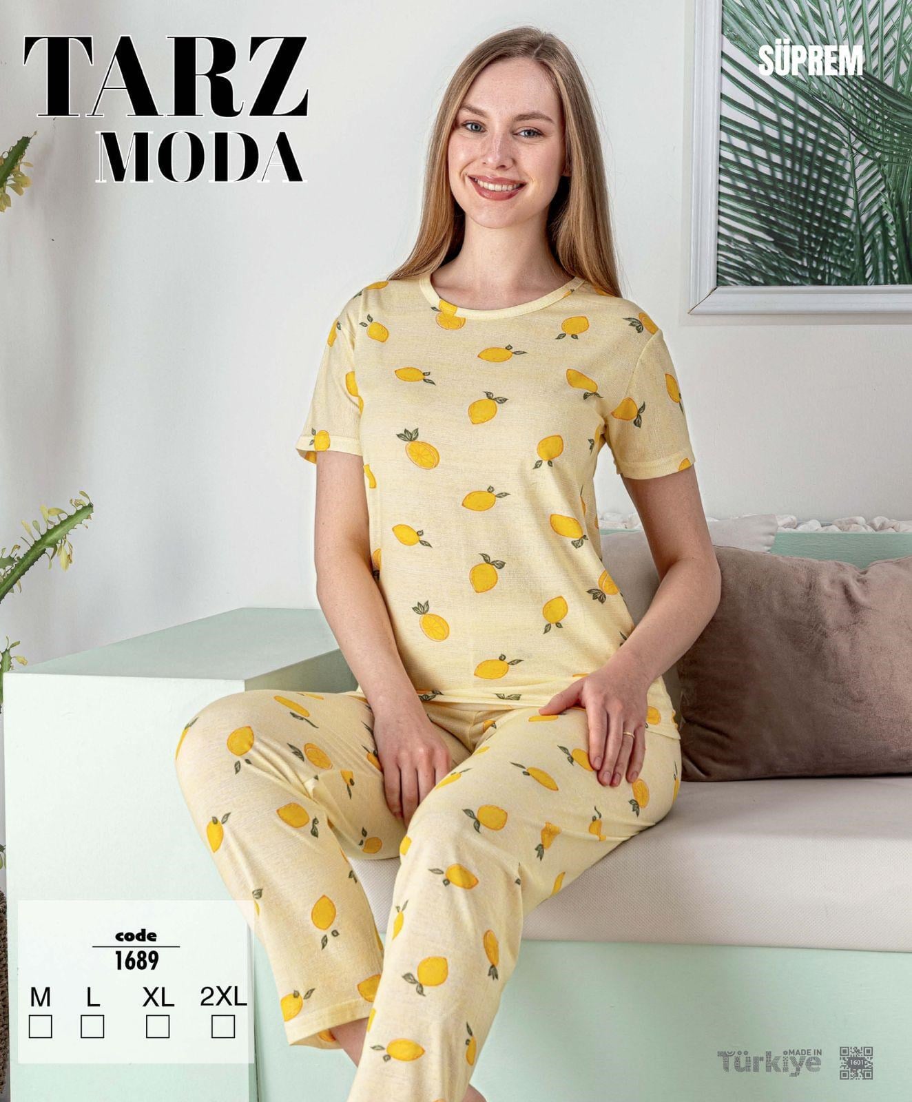 TARZMODA Kısa Kol Süprem Altuzun Takım-1689 sarı limon