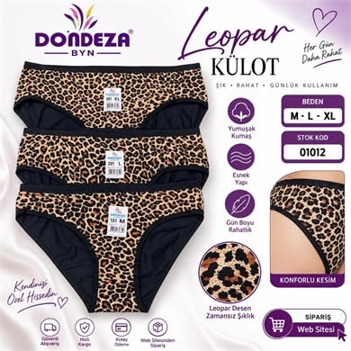 6 lı Dondeza Leopar Bayan Külot