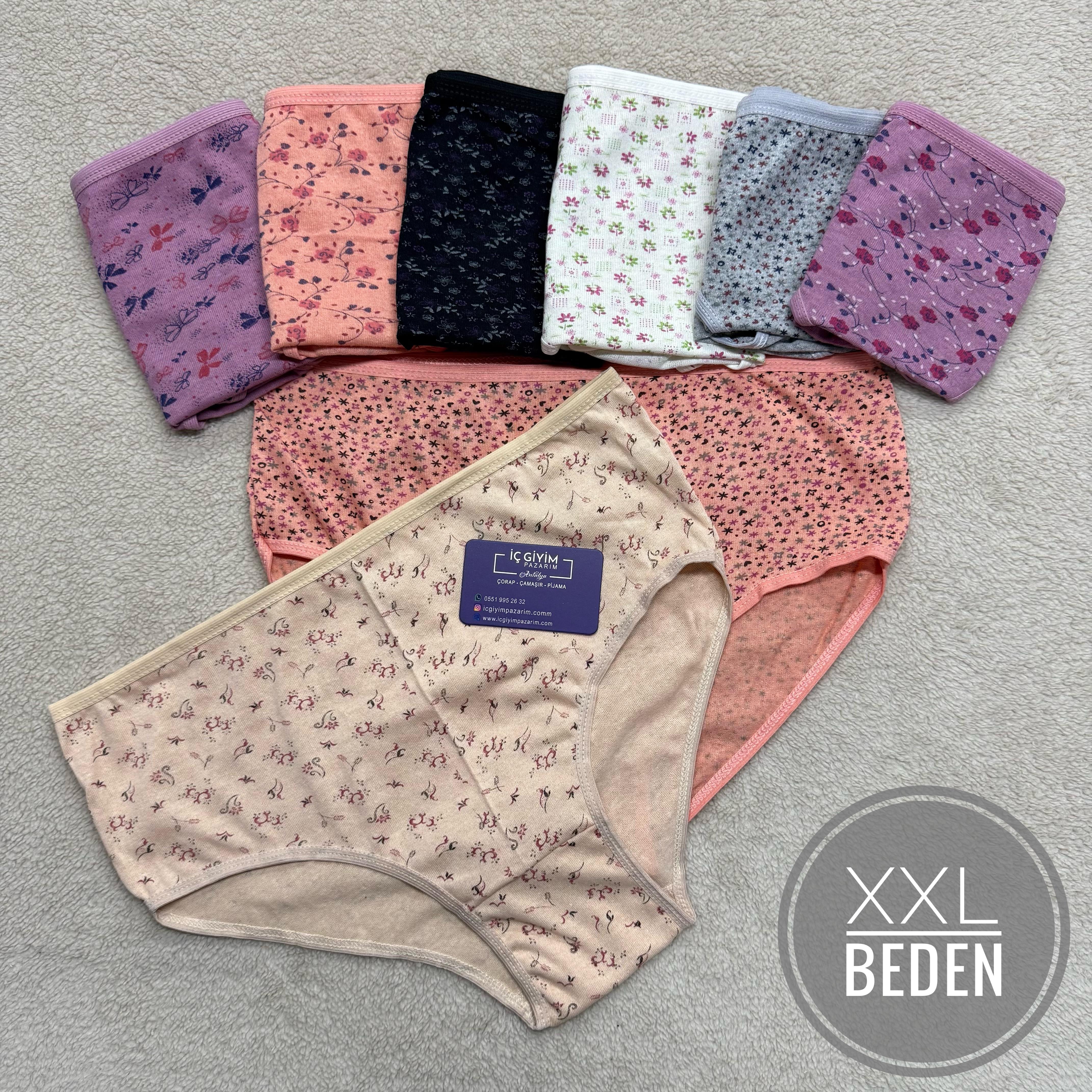 10 lu MTY Bayan Külot-Karışık Renk-XXL Beden