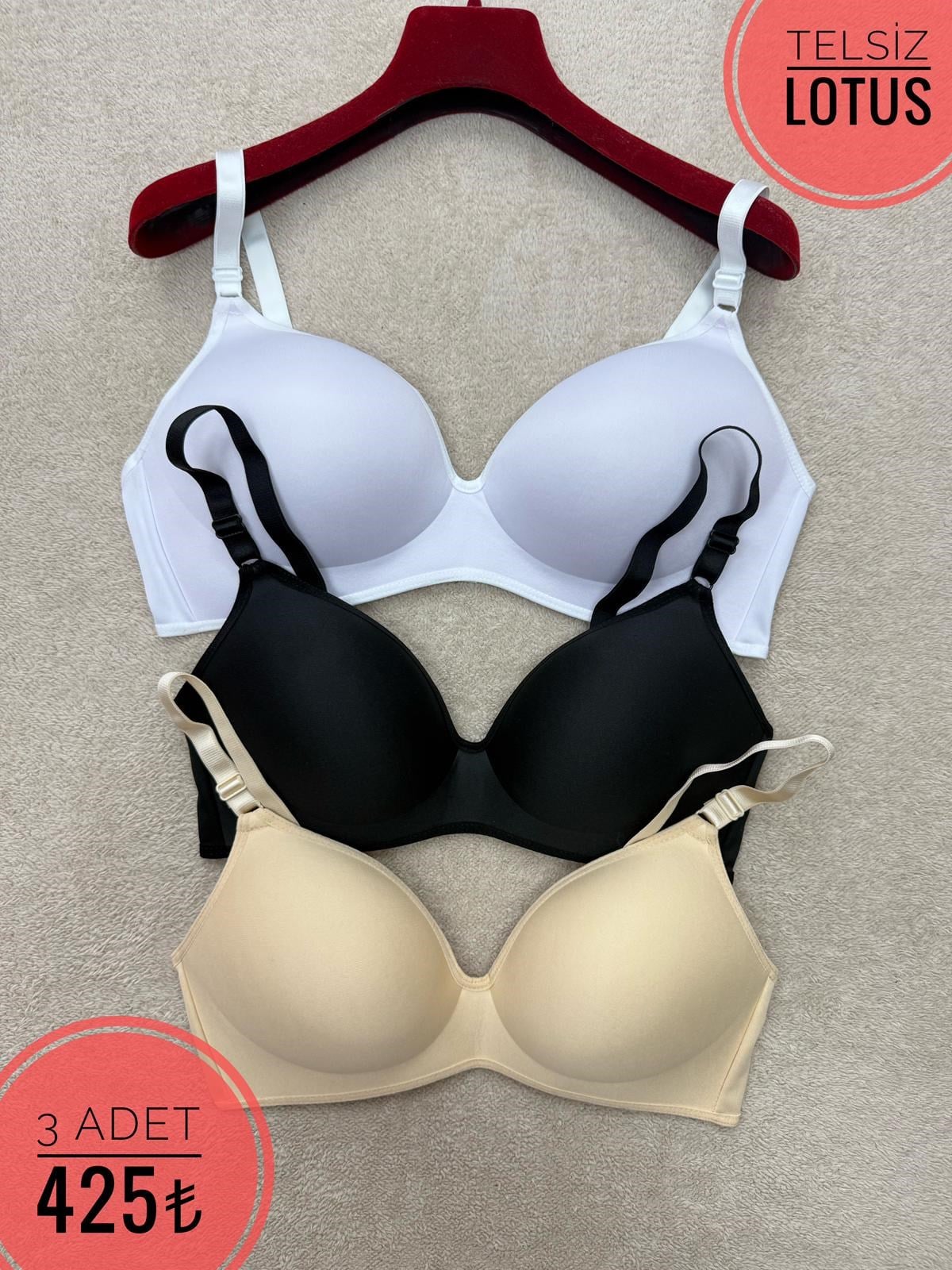 3 Lü Mıssperry Lotus Sütyen-Karışık Renk