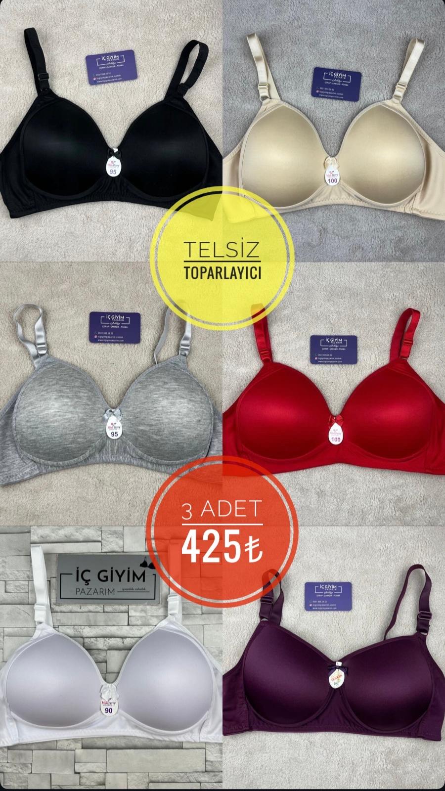 3 Lü Telsiz Mısperry Sütyen-Karışık Renk