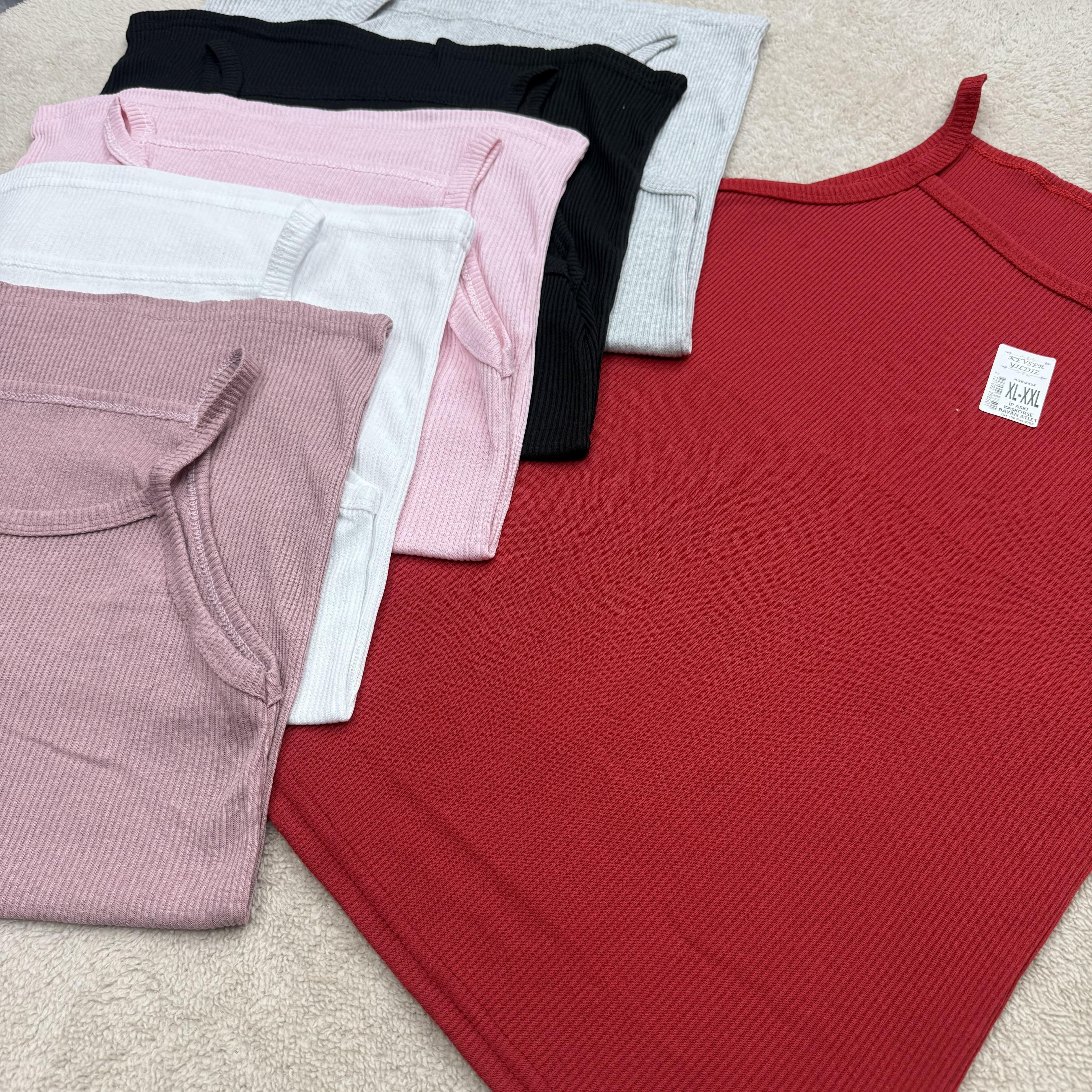 5 li Keser Yıldız Fitilli Bayan Atlet-Karışık renk