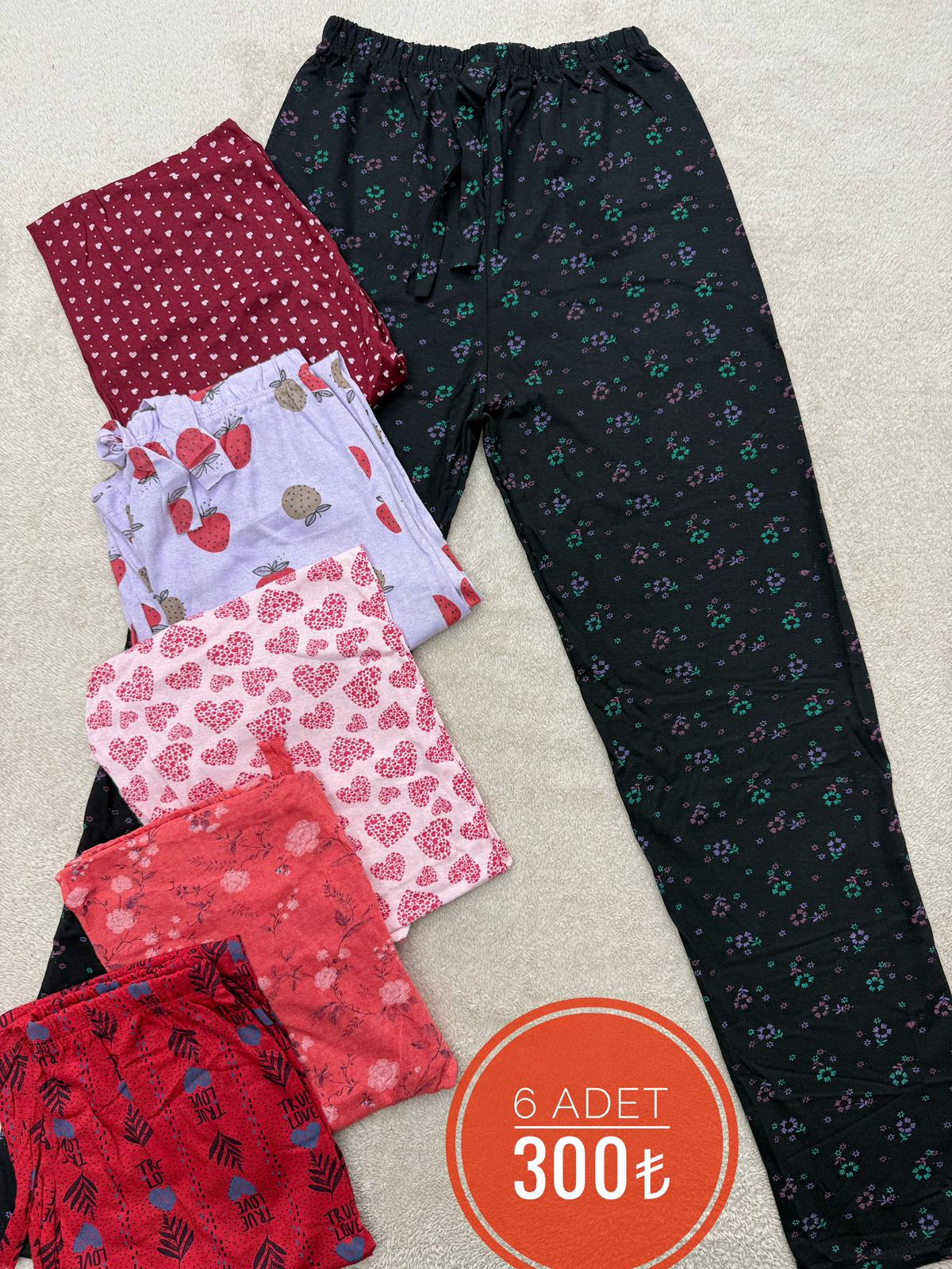 6 Lı Mısseftelya Bayan Penye Pijama-Karışık renk
