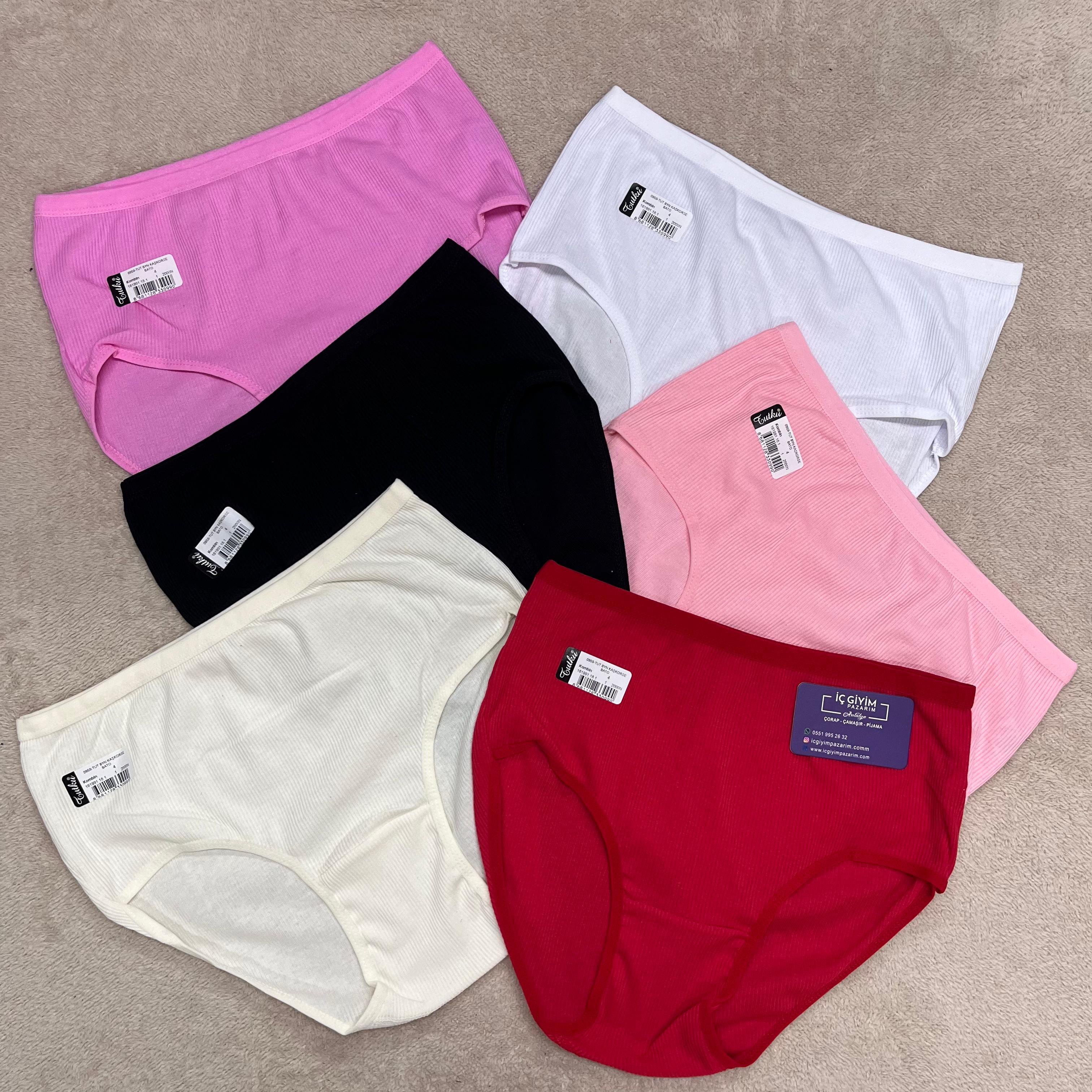 6 LI Tutku Bayan Bato Düz Paça Fitilli Külot-Karışık Renk