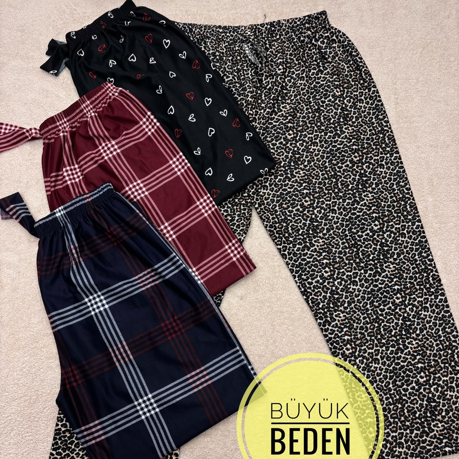 BATTAL Bayan Süet Tek Alt Pijama-