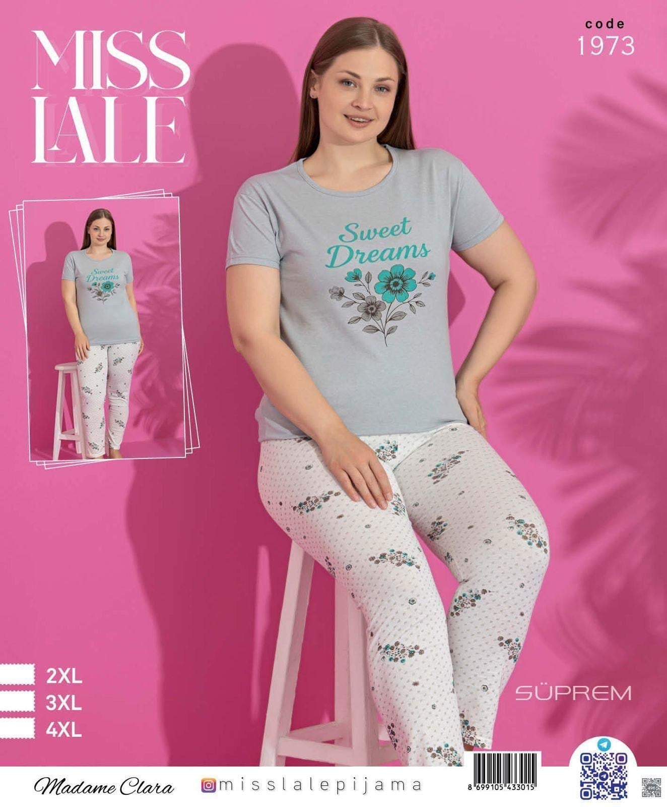Battal MISSLALE Uzun Kol Süprem Pijama Takım-1973