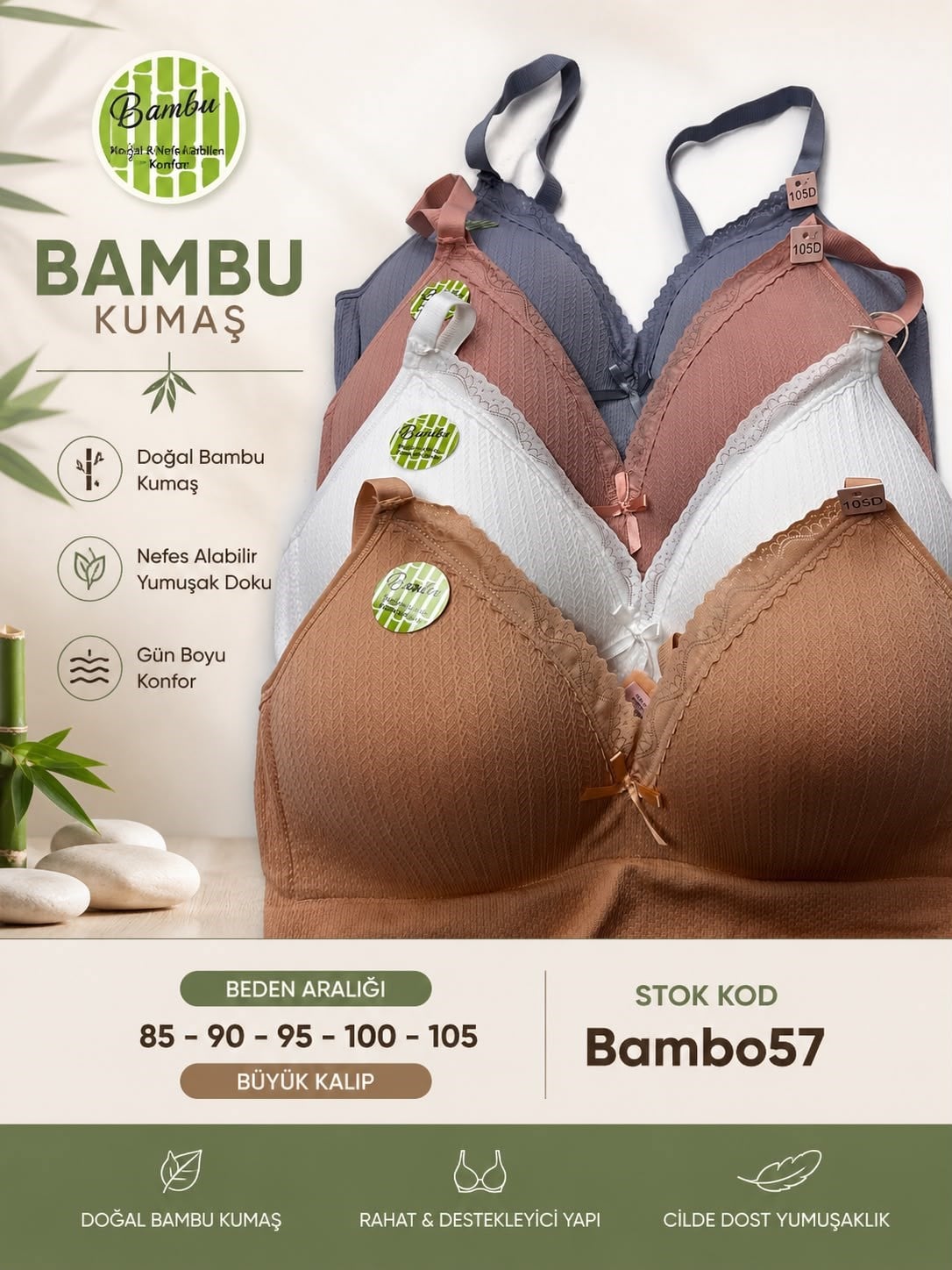 Best Bra Bamboo Sütyen-bambo57 C-D Cup