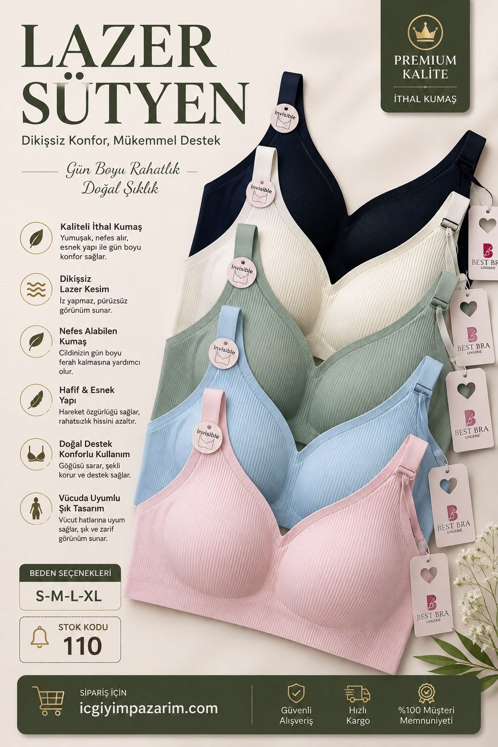 Best Bra Lıngerıa Bamboo Sütyen-110