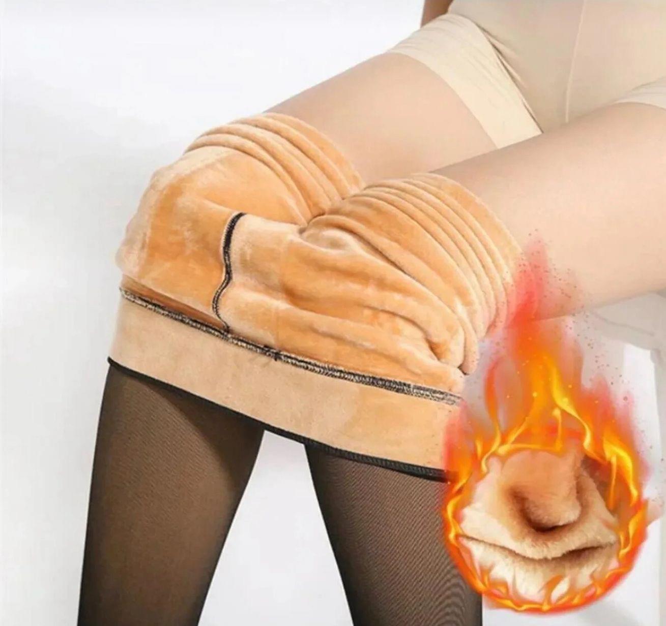 Denim Ten Görünümlü Polarlı Külotlu Çorap Tayt