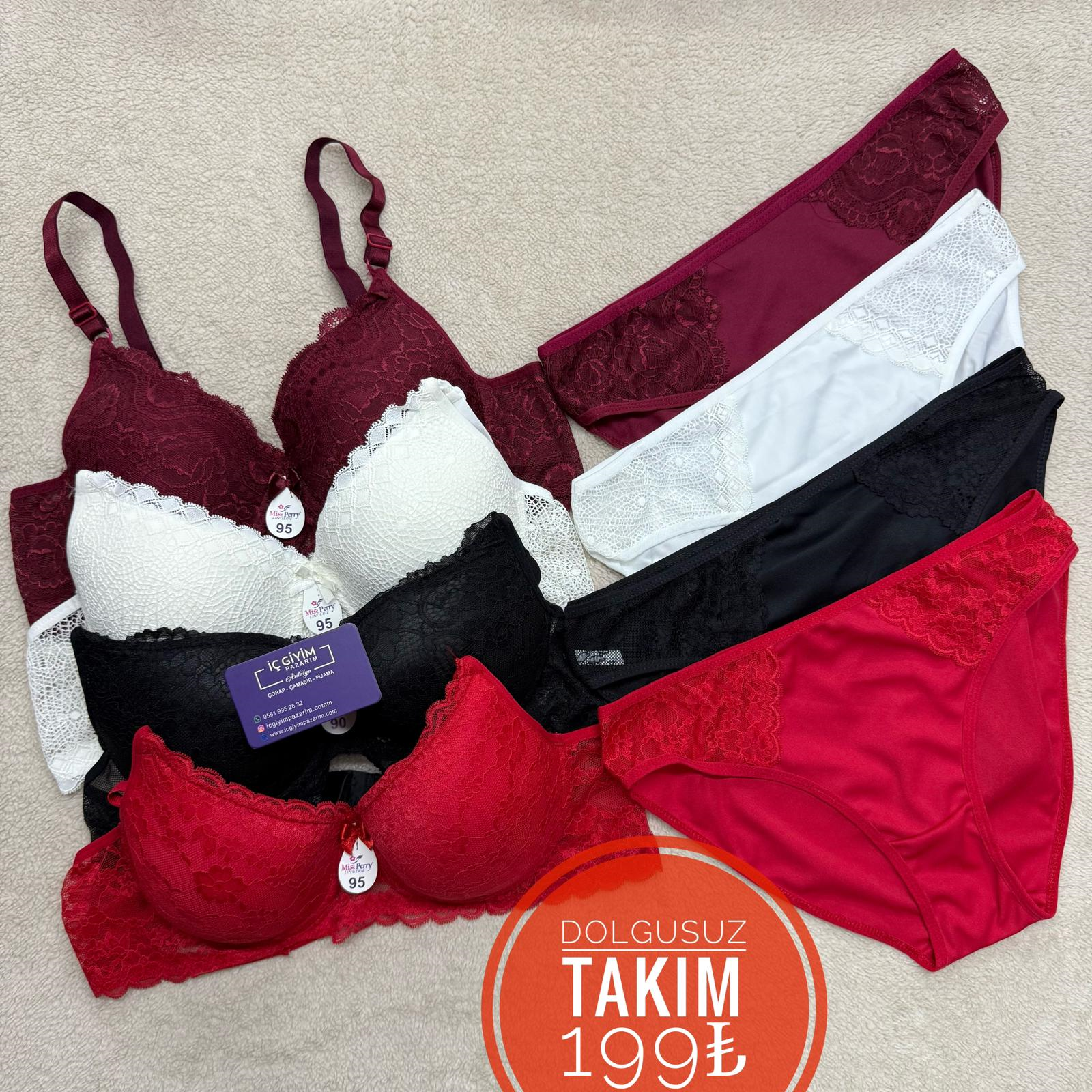Dolgusuz Mısperry Dantelli Sütyen Takım-