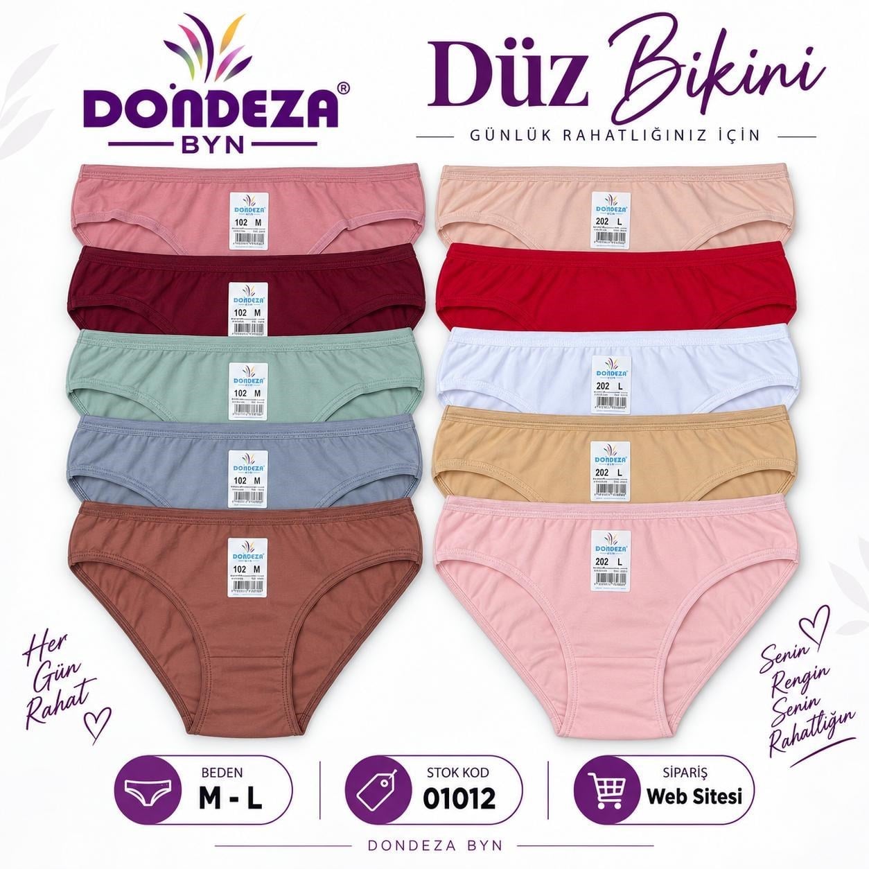 Dondeza Bayan Külot-Düz Renk