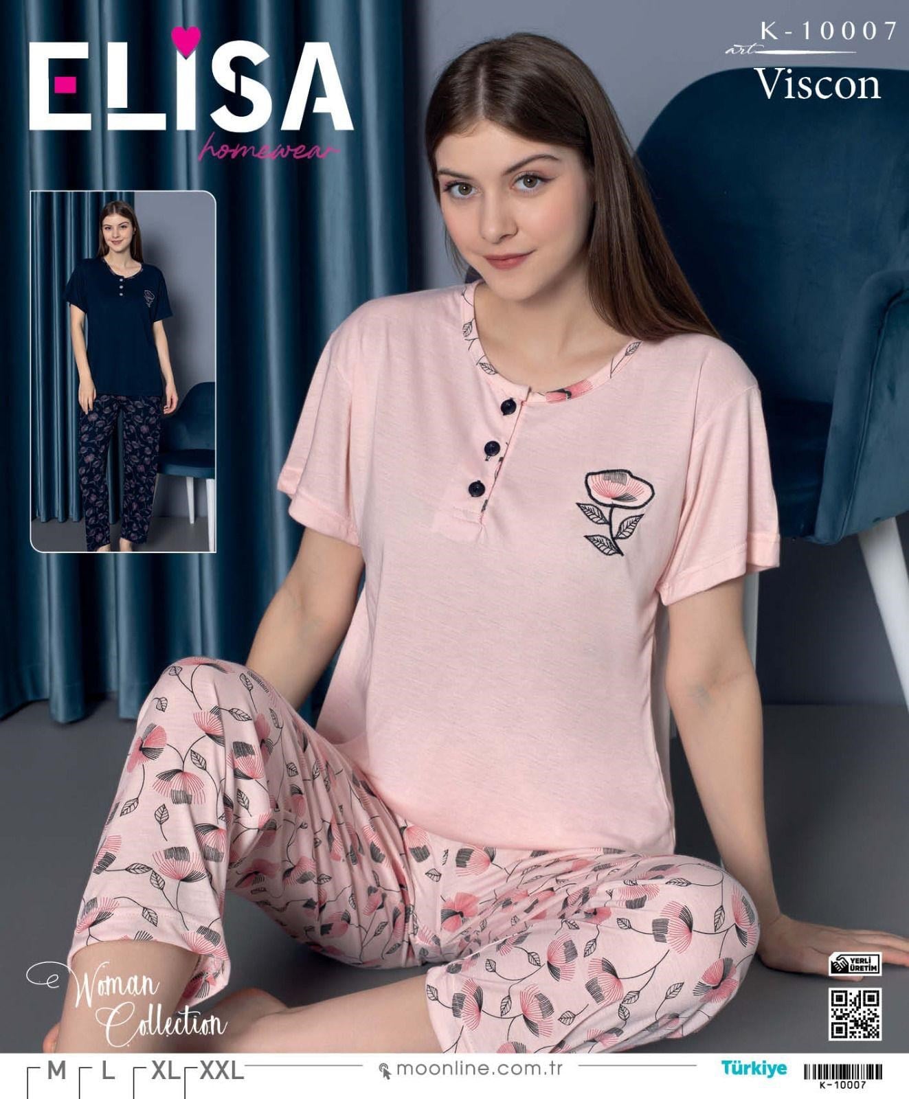 Elisa Vıscon Bayan Kısa Kol Pijama Takım-yavruağzı-10007