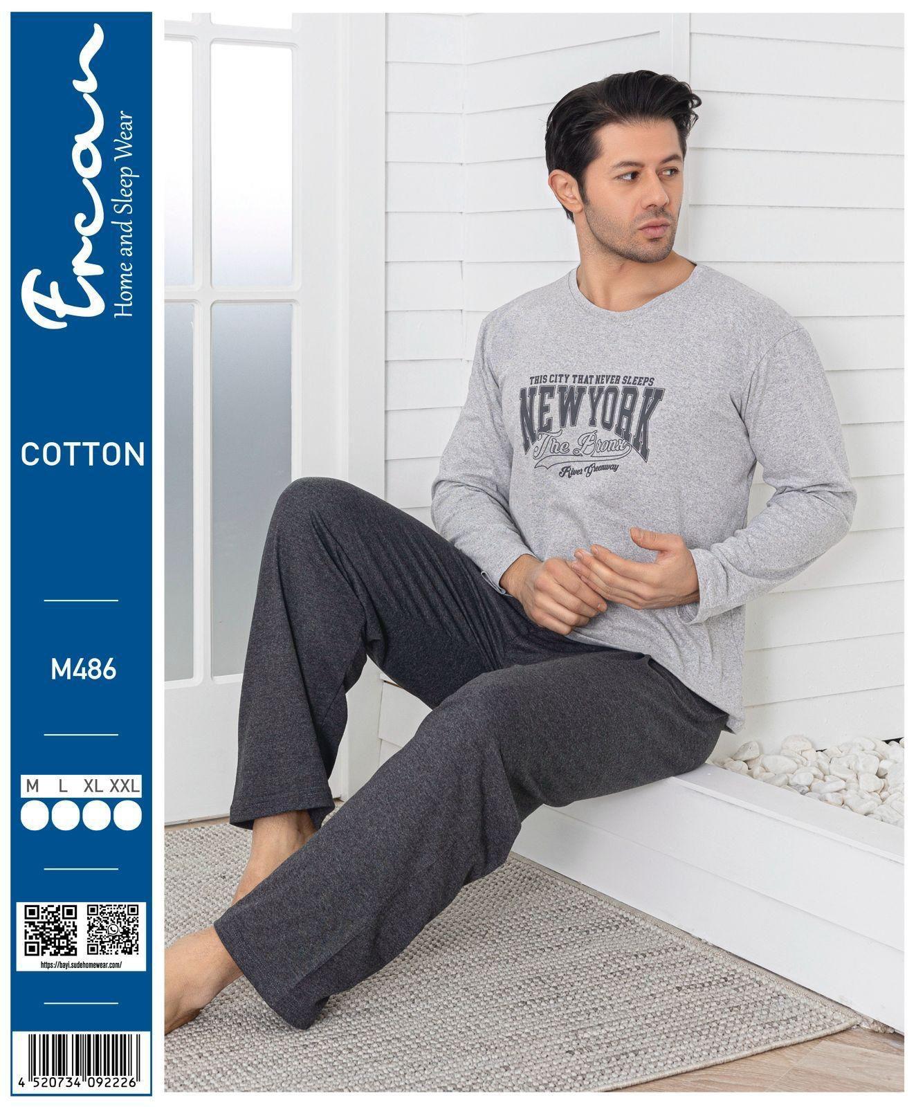 Ercan Erkek Pijama Takım-486 gri
