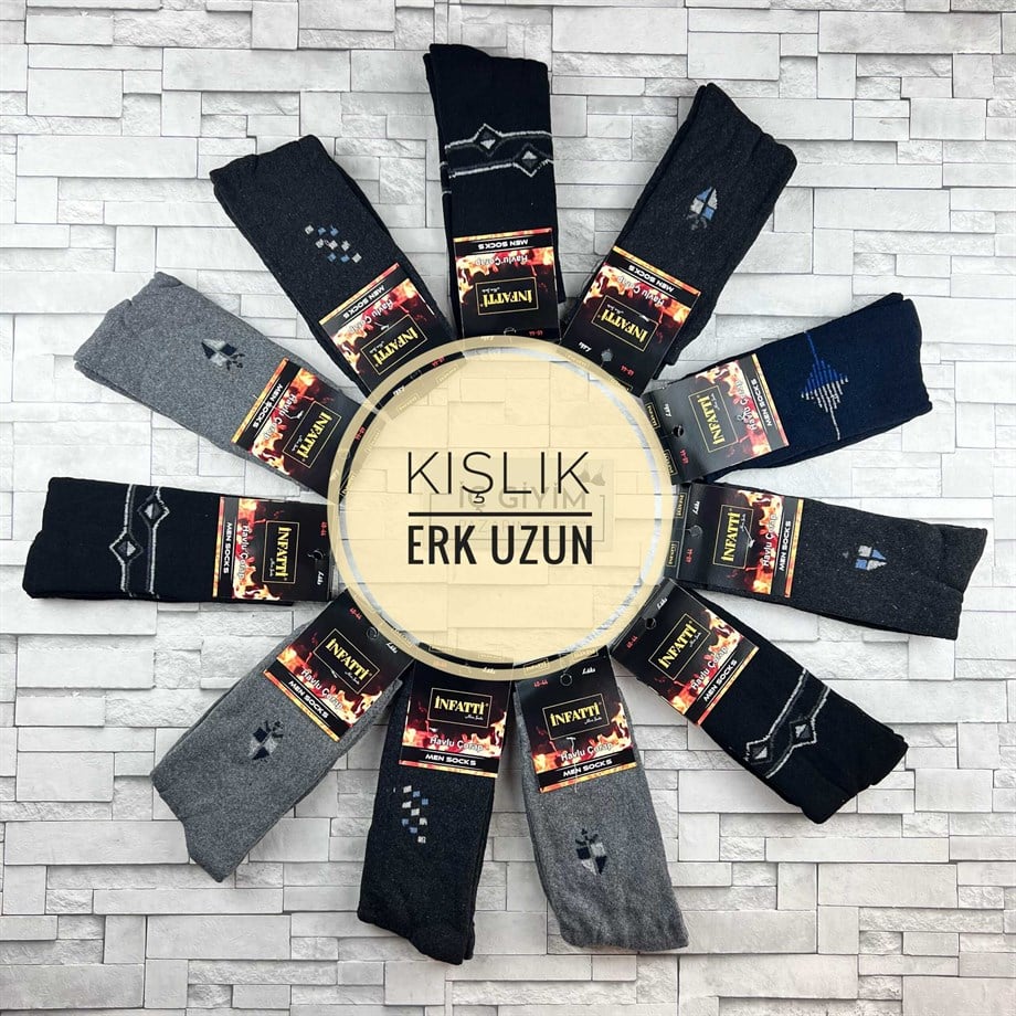 Erkek Kışlık Uzun Çorap