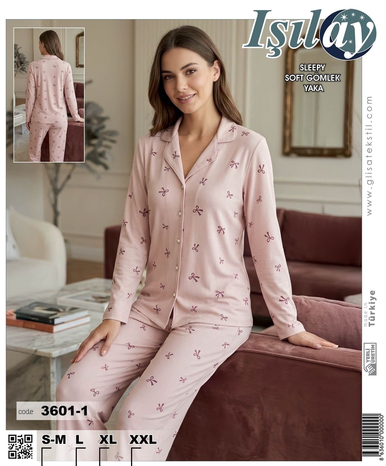 Işılay Sleepy Byn Pijama Takım-3601-1 kurdale pembe