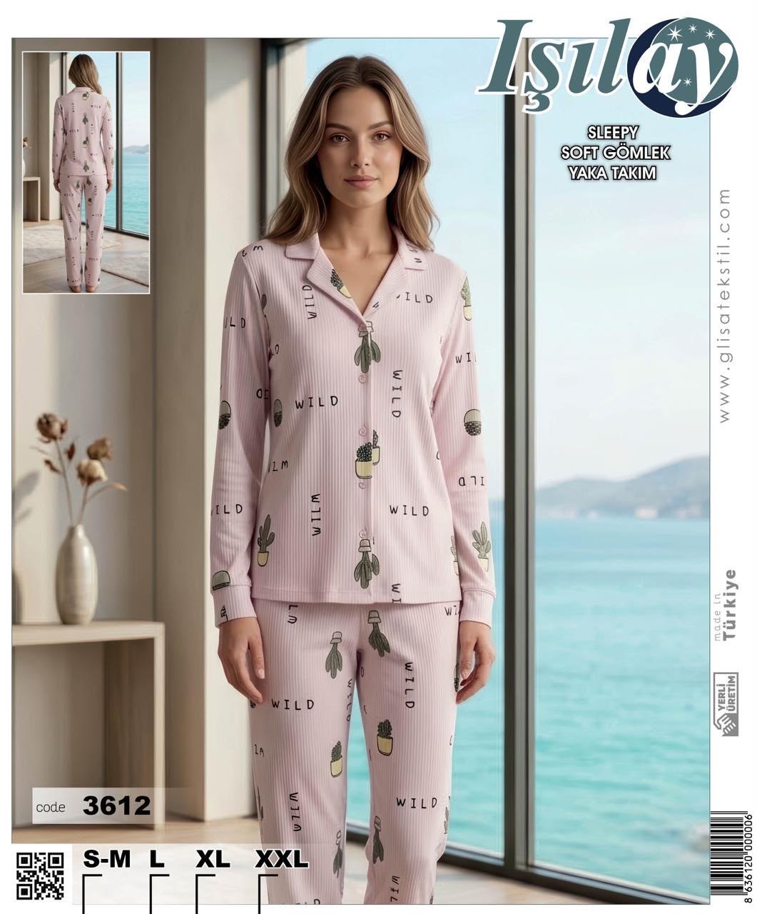 Işılay Sleepy Byn Pijama Takım-3612 kaktüs