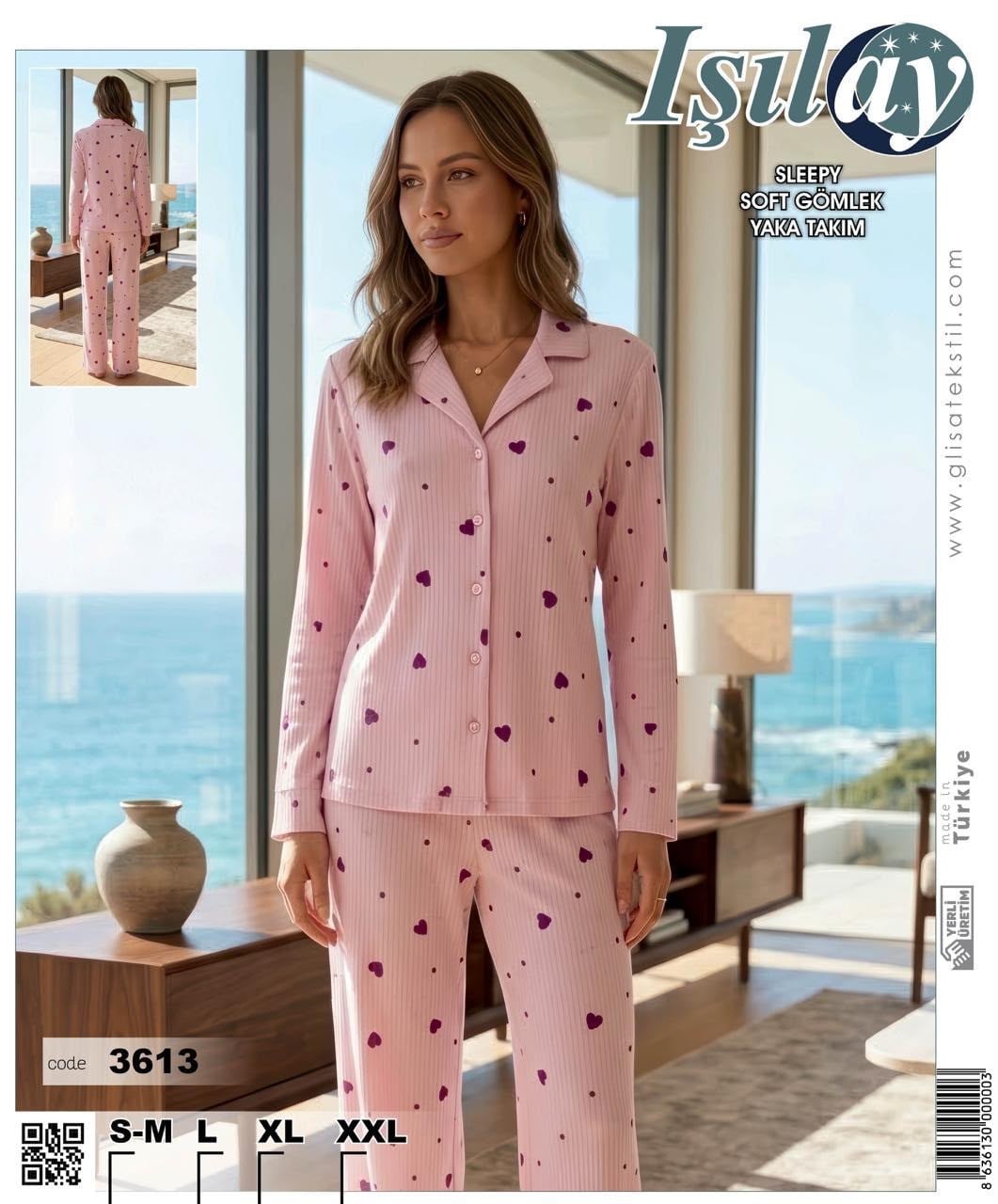 Işılay Sleepy Byn Pijama Takım-3613 kalp