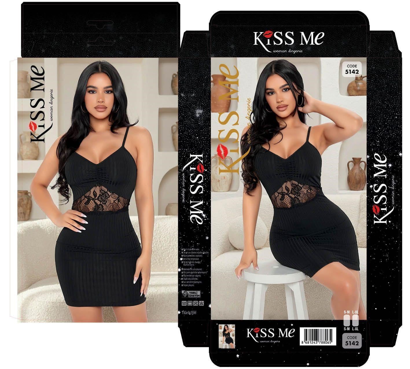 KESS ME Saten Gecelik-5142 SİYAH