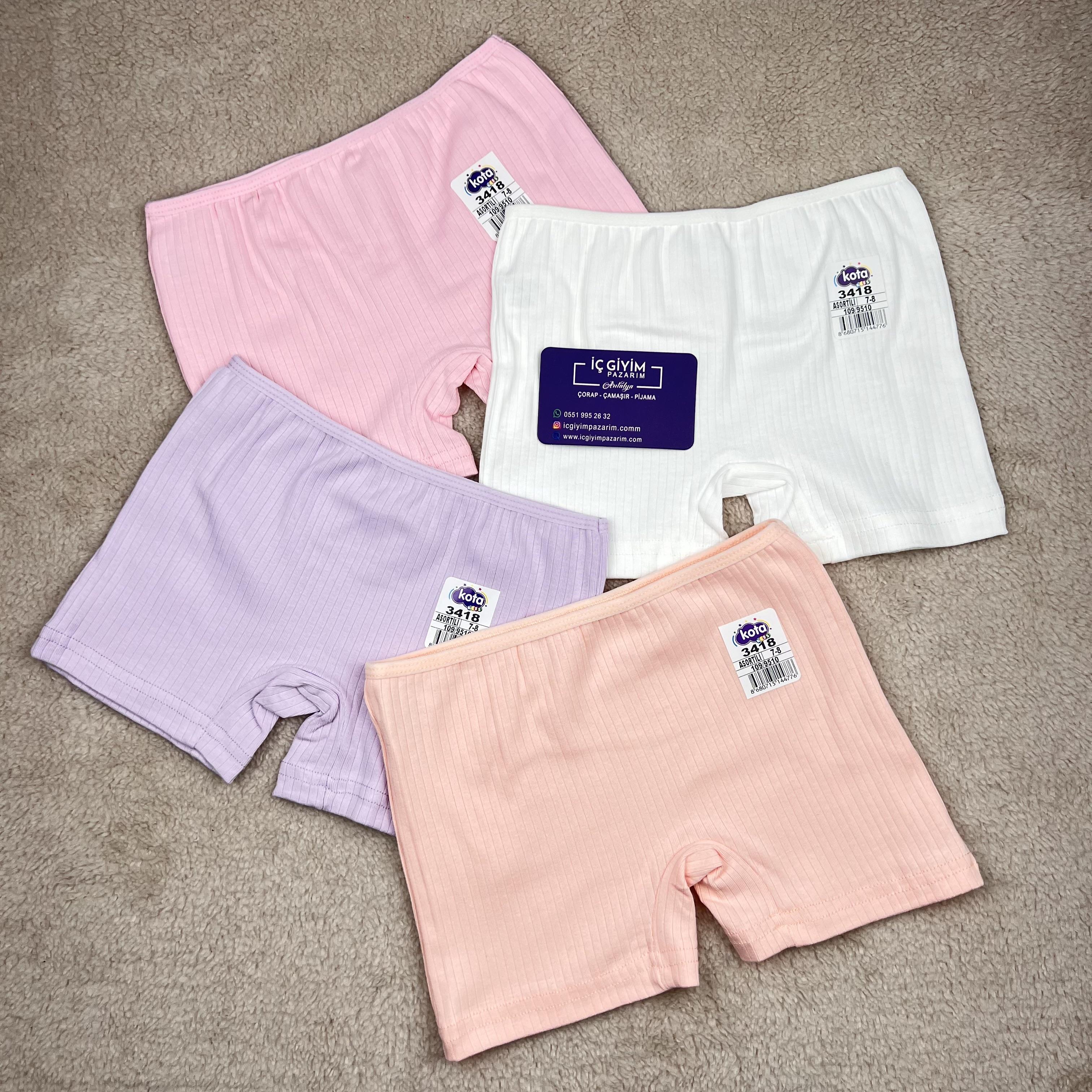 Kota Kız Çocuk Fitilli Boxer-Karışık Renk