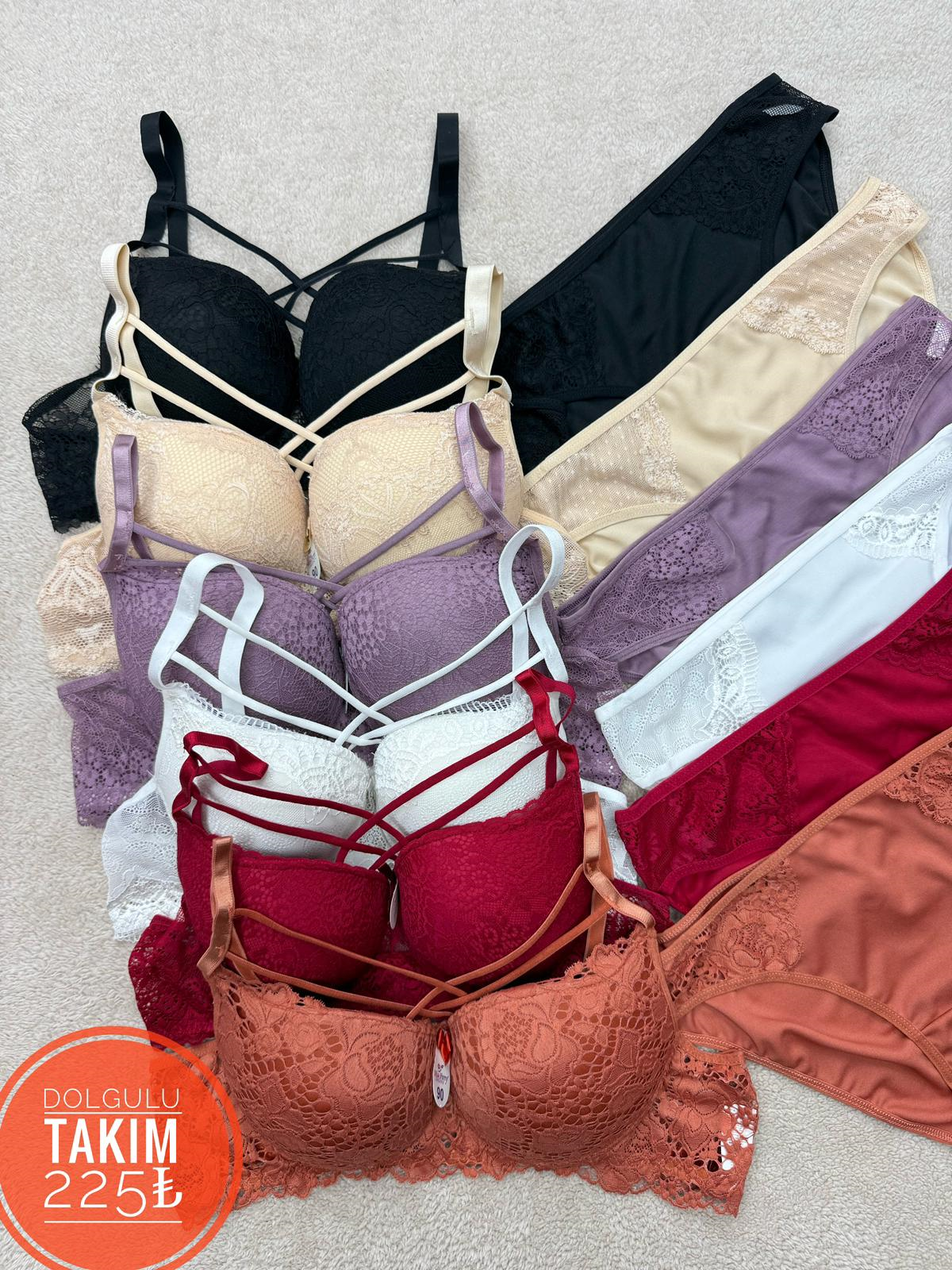 Mıssperry Çiftçapraz ipli Dolgulu Sütyen Takım