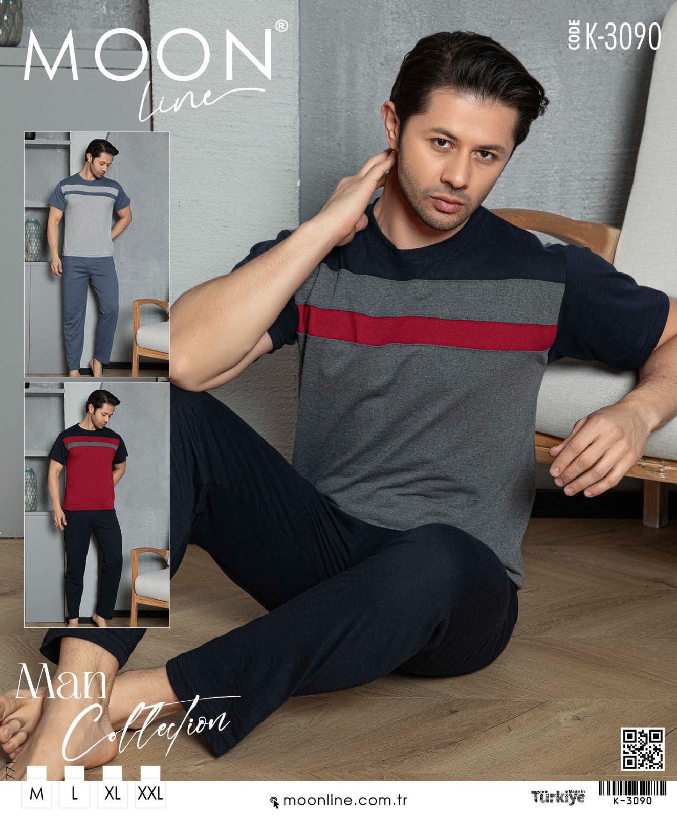 Moonlıne Erkek Kısa Kol Pijama Takım-3090