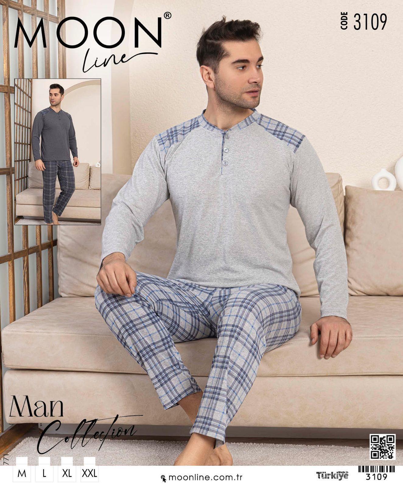 Moonlıne Erkek Pijama Takım-3109 antrasit