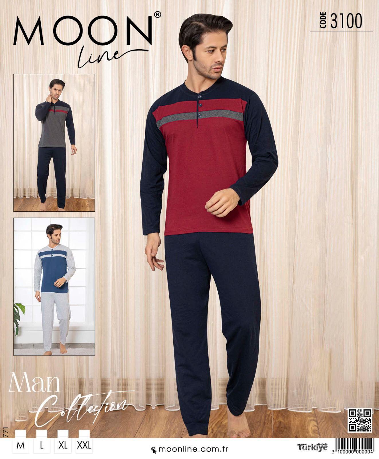 Moonlıne Erkek Uzun Kol Pijama Takım-3100