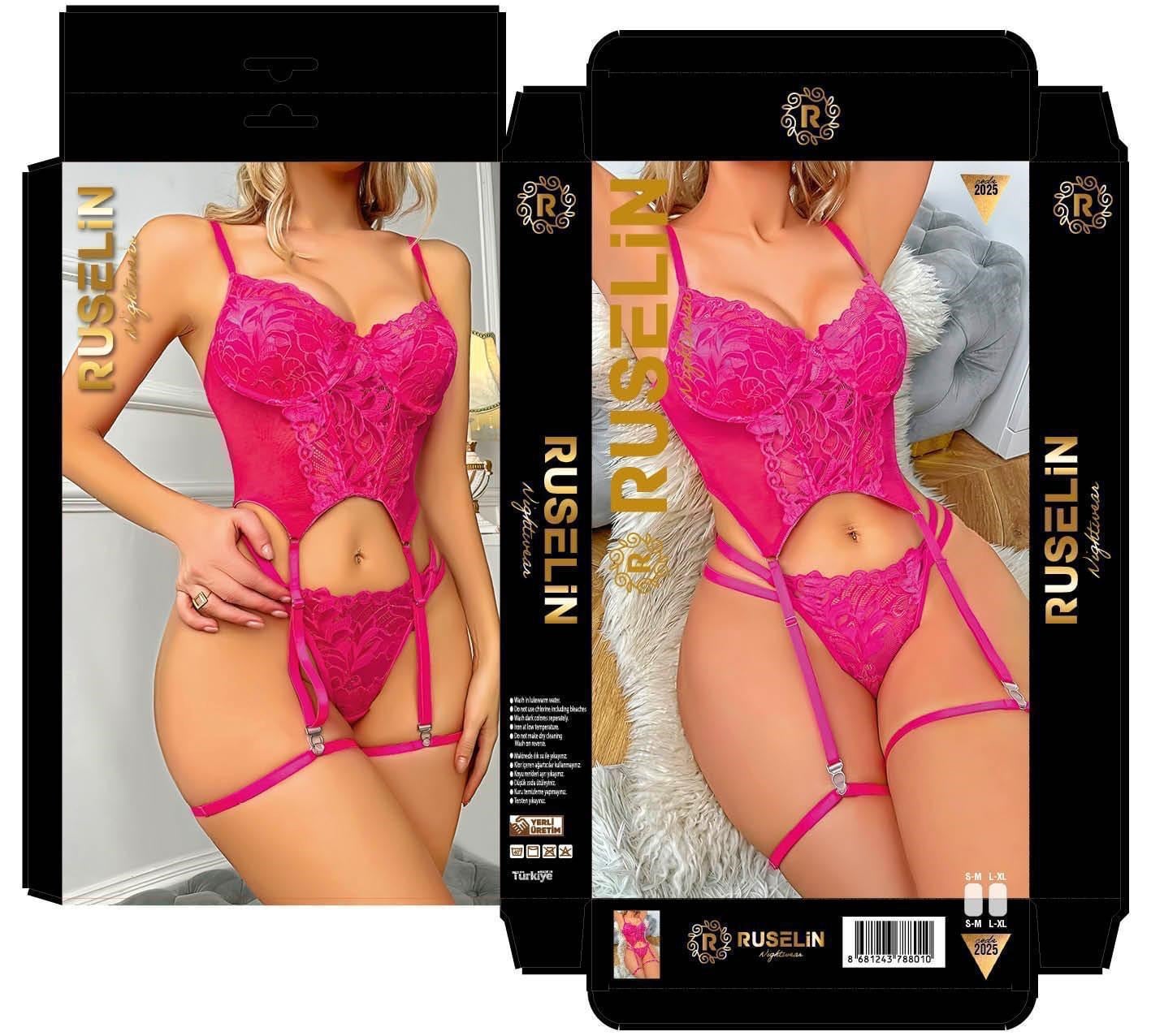 RUSELİN Fantazi Jartıer-2025 PEMBE