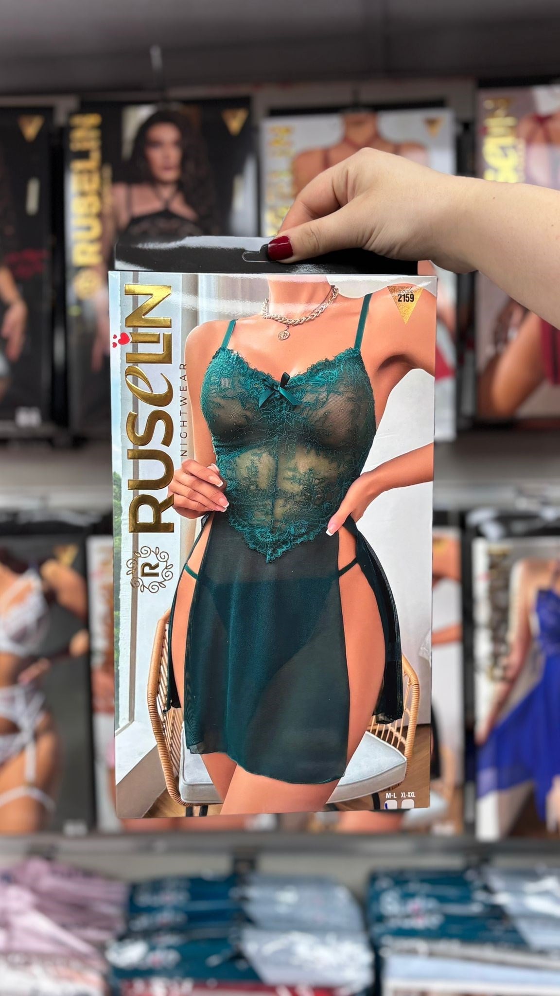 Ruselin Fantezi Gecelik-2159 yeşil