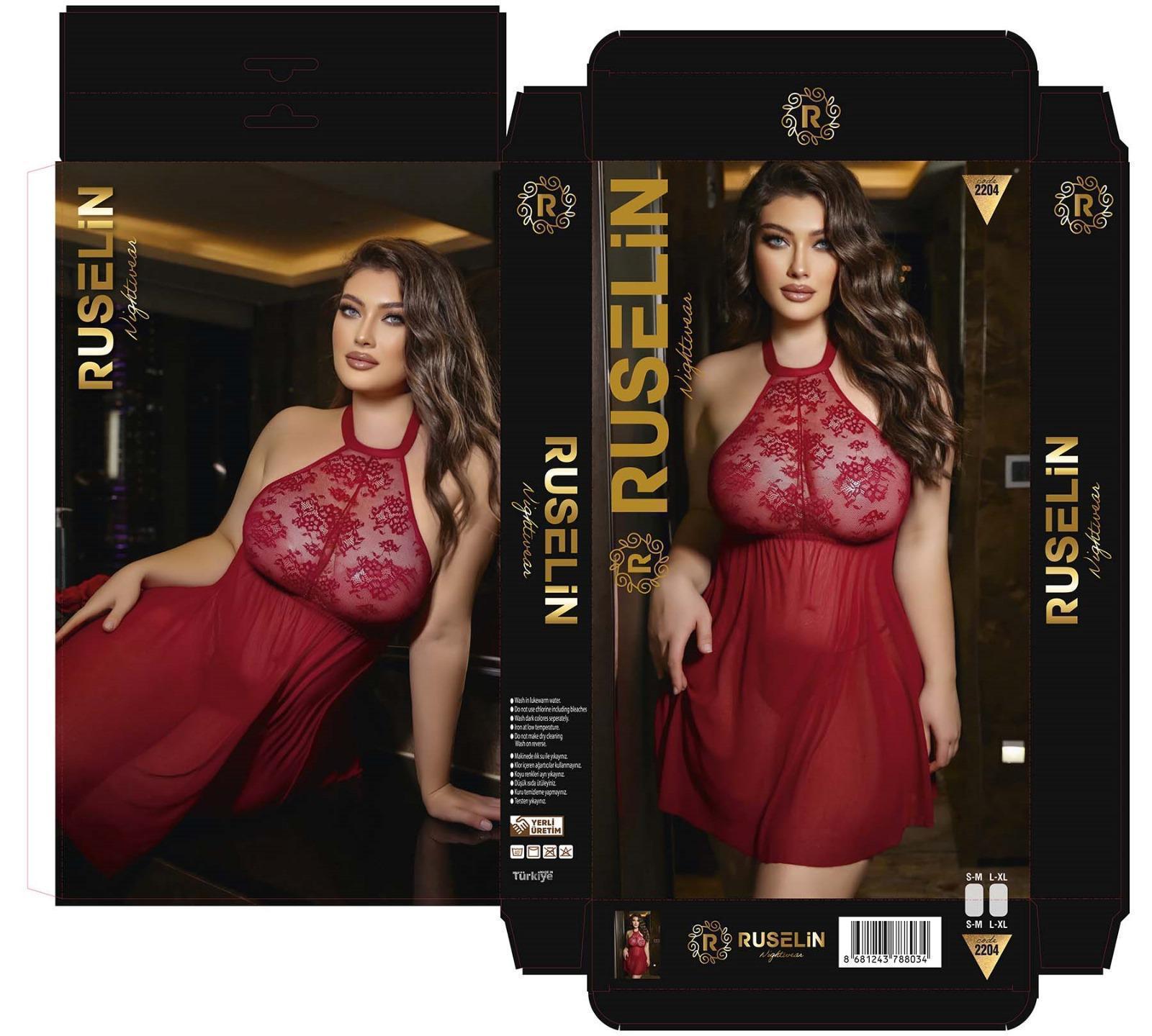 Ruselin Fantezi Gecelik-2204 BORDO