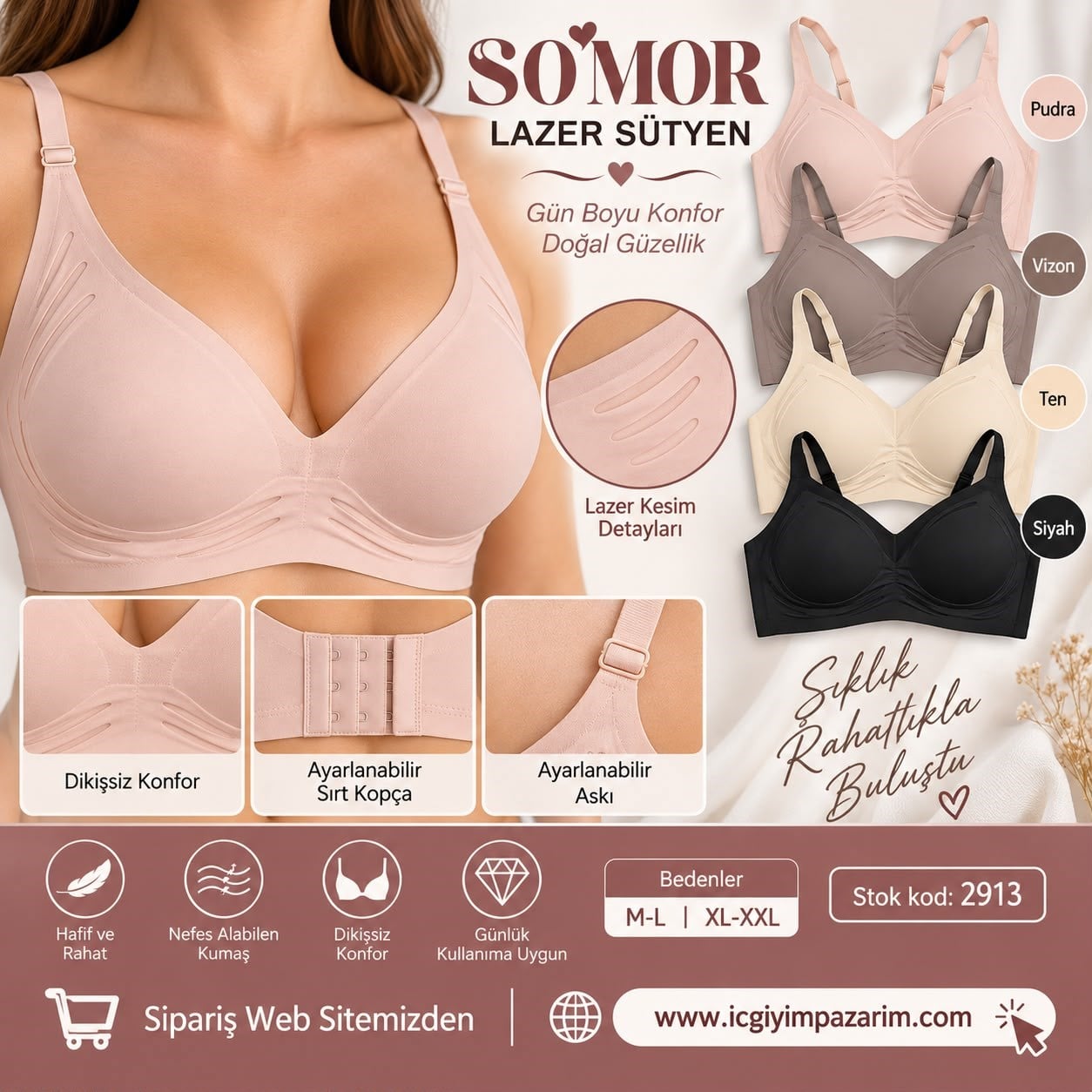 SO-MOR Lazer Sütyen-2913