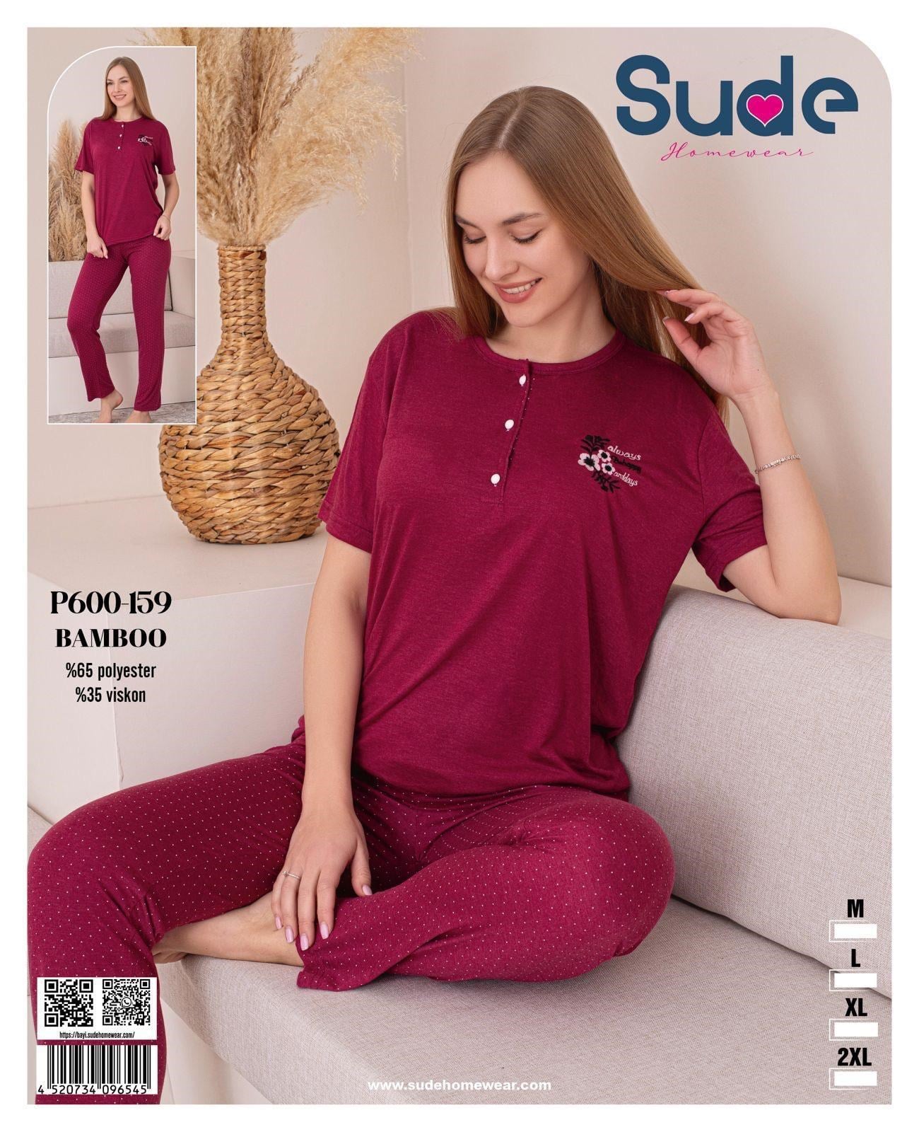 Sude Bambo Bayan Pijama Takım-600-159