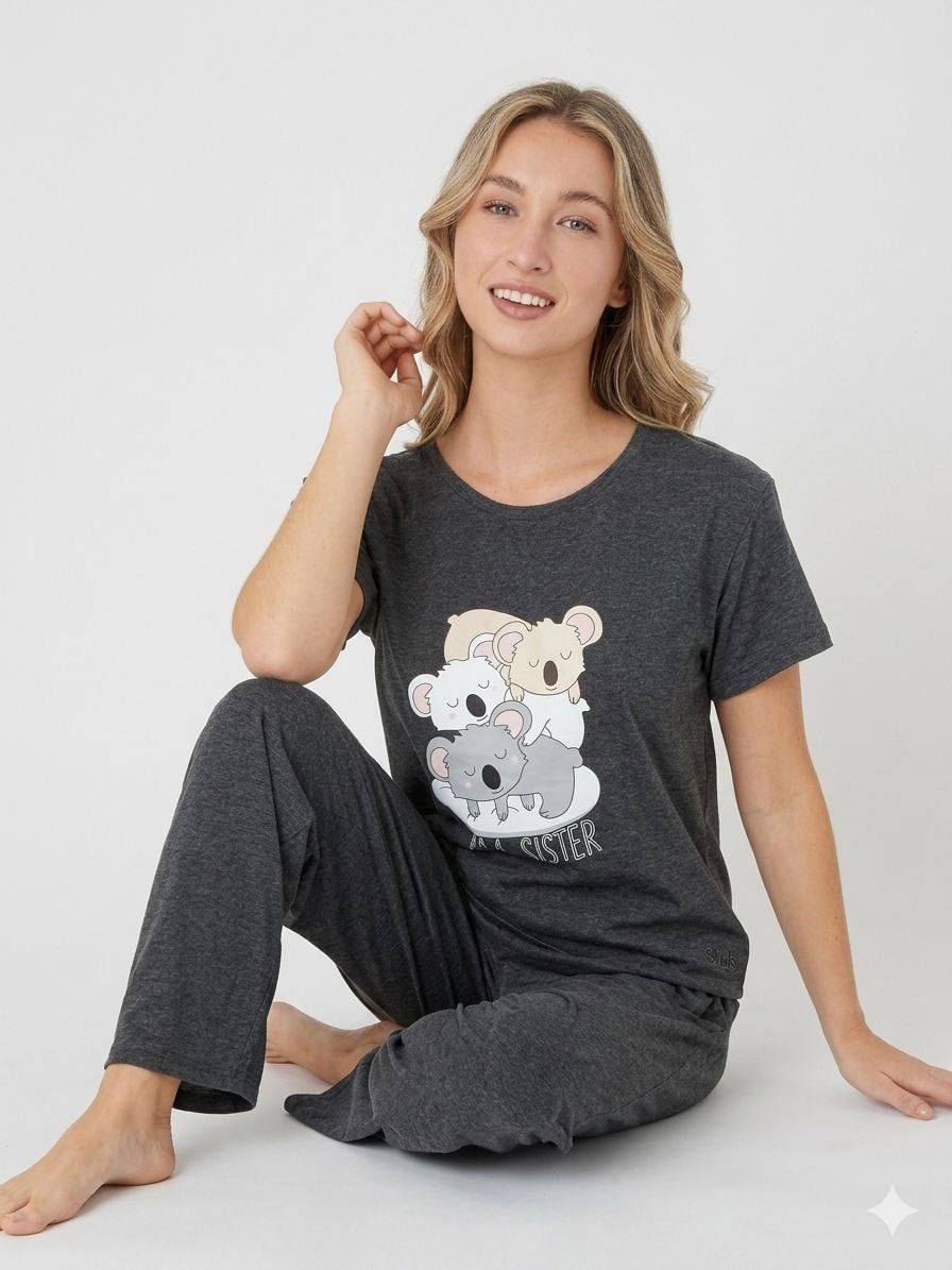 Sude Bayan Modal Pijama Takım-100-911 antrasit