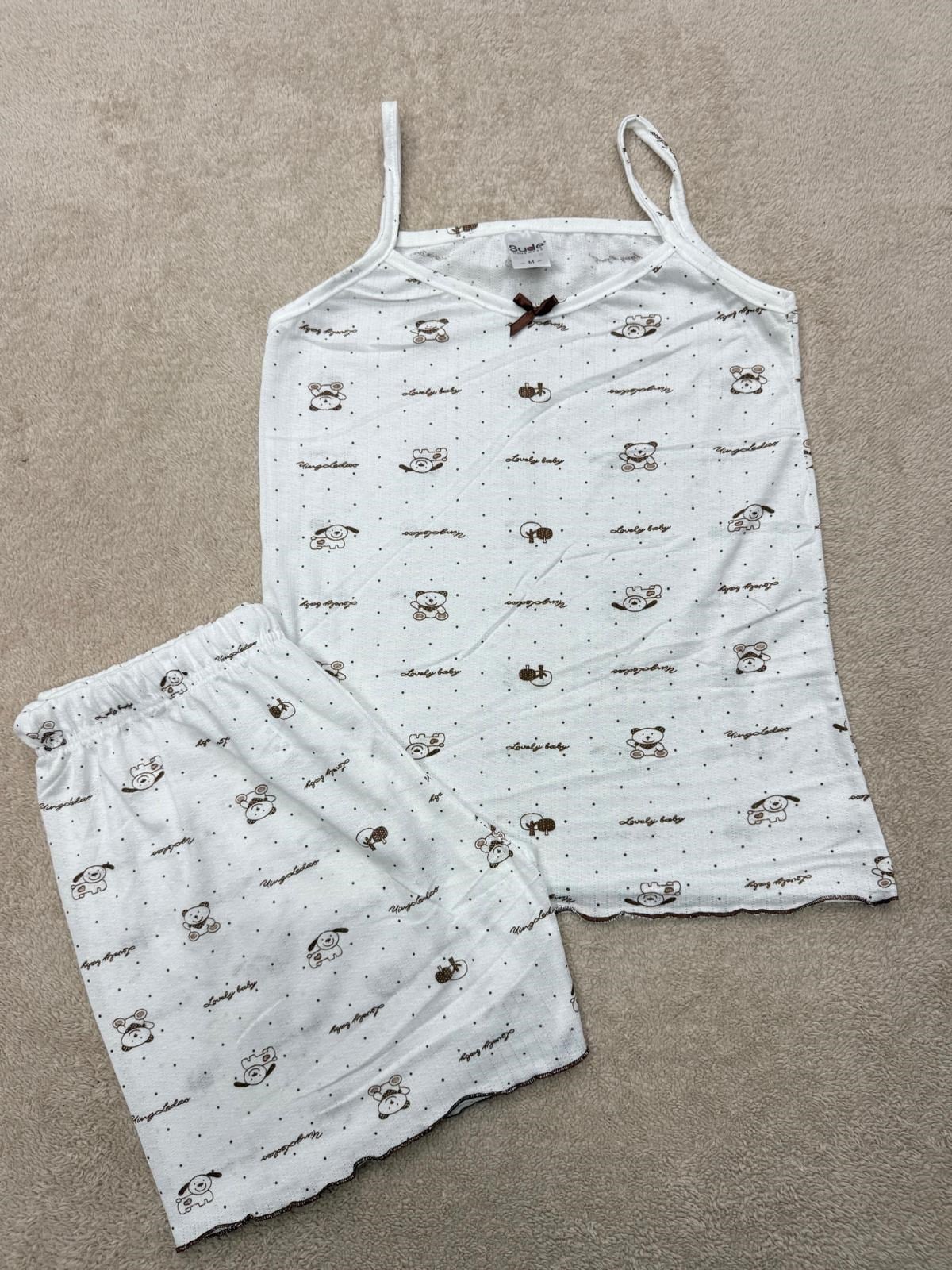 Sude İp Aakılı Şortlu Takım-beyaz köpek emoji