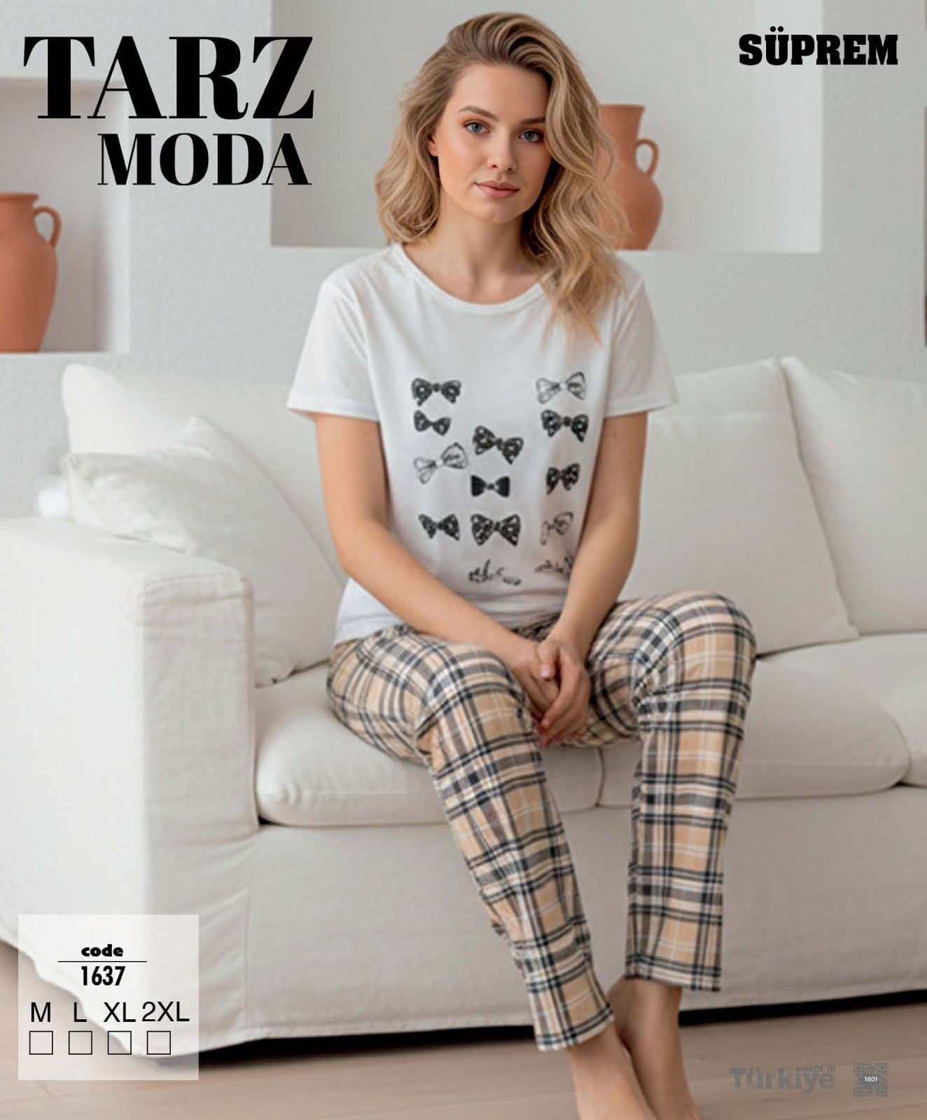 TARZMODA Kısa Kol Süprem Altuzun Takım-1637 beyaz