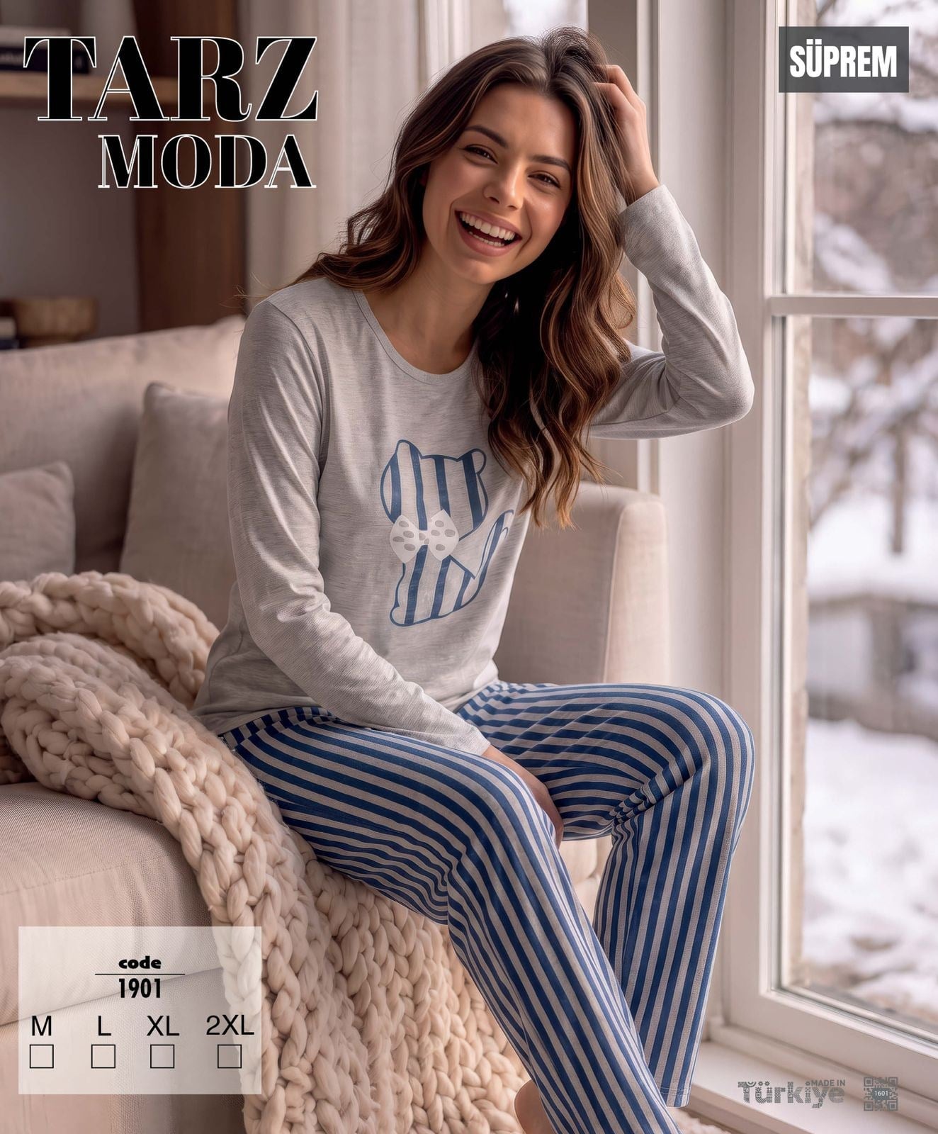 TARZMODA UZUN Kol Süprem Takım-1902 gri