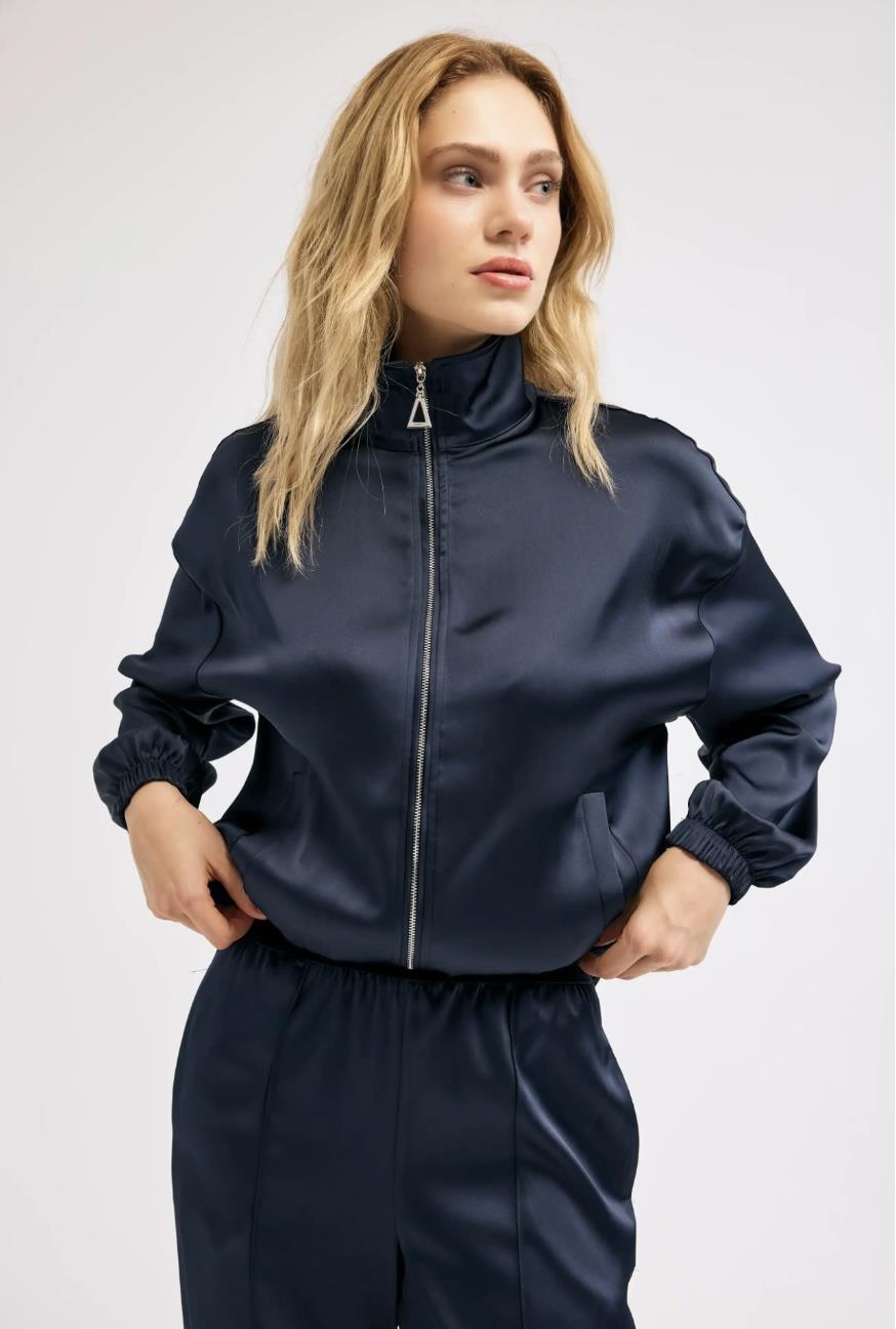 Fermuarlı Lacivert Sweat