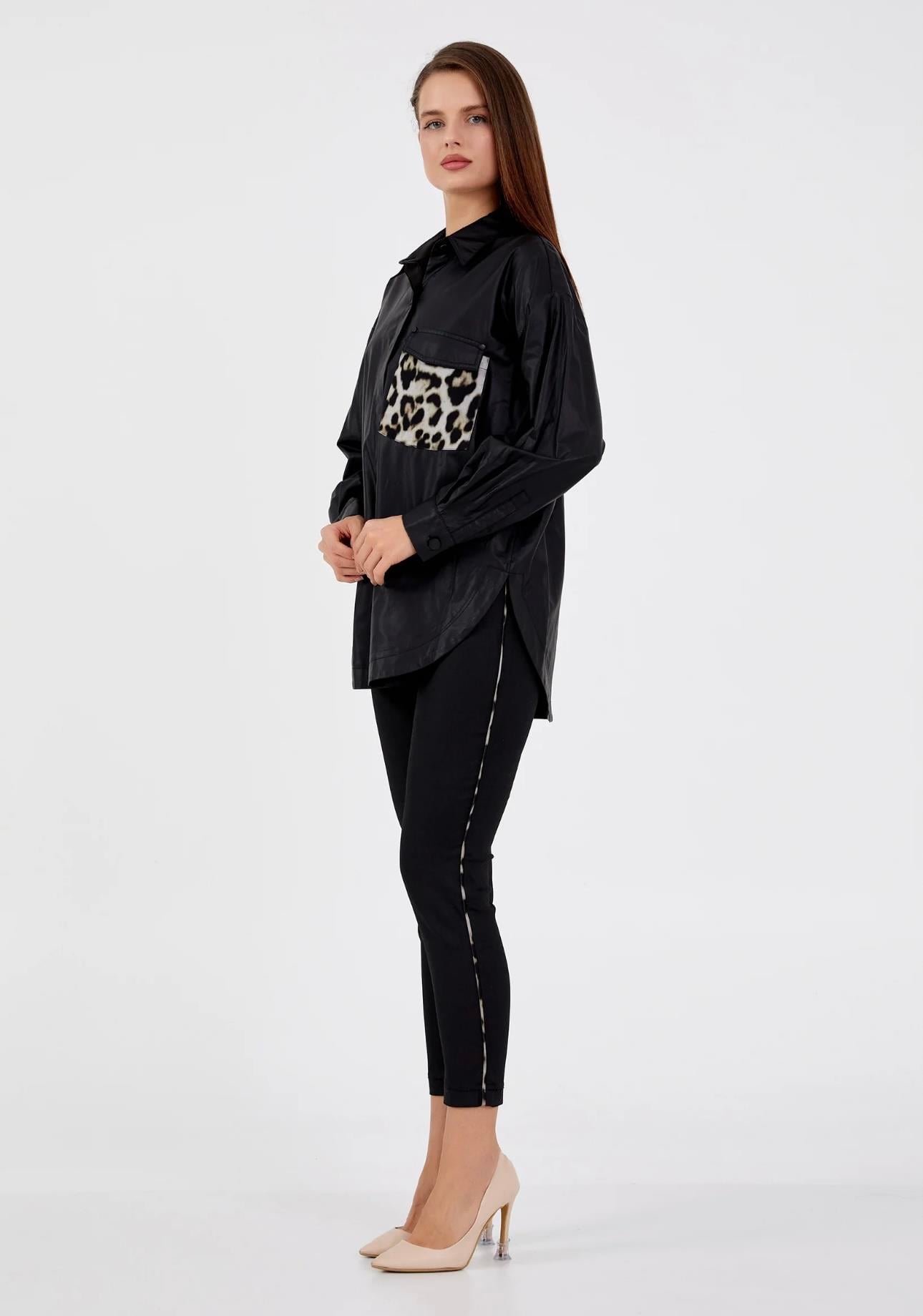 Deri Görünümlü Mum Pantolon