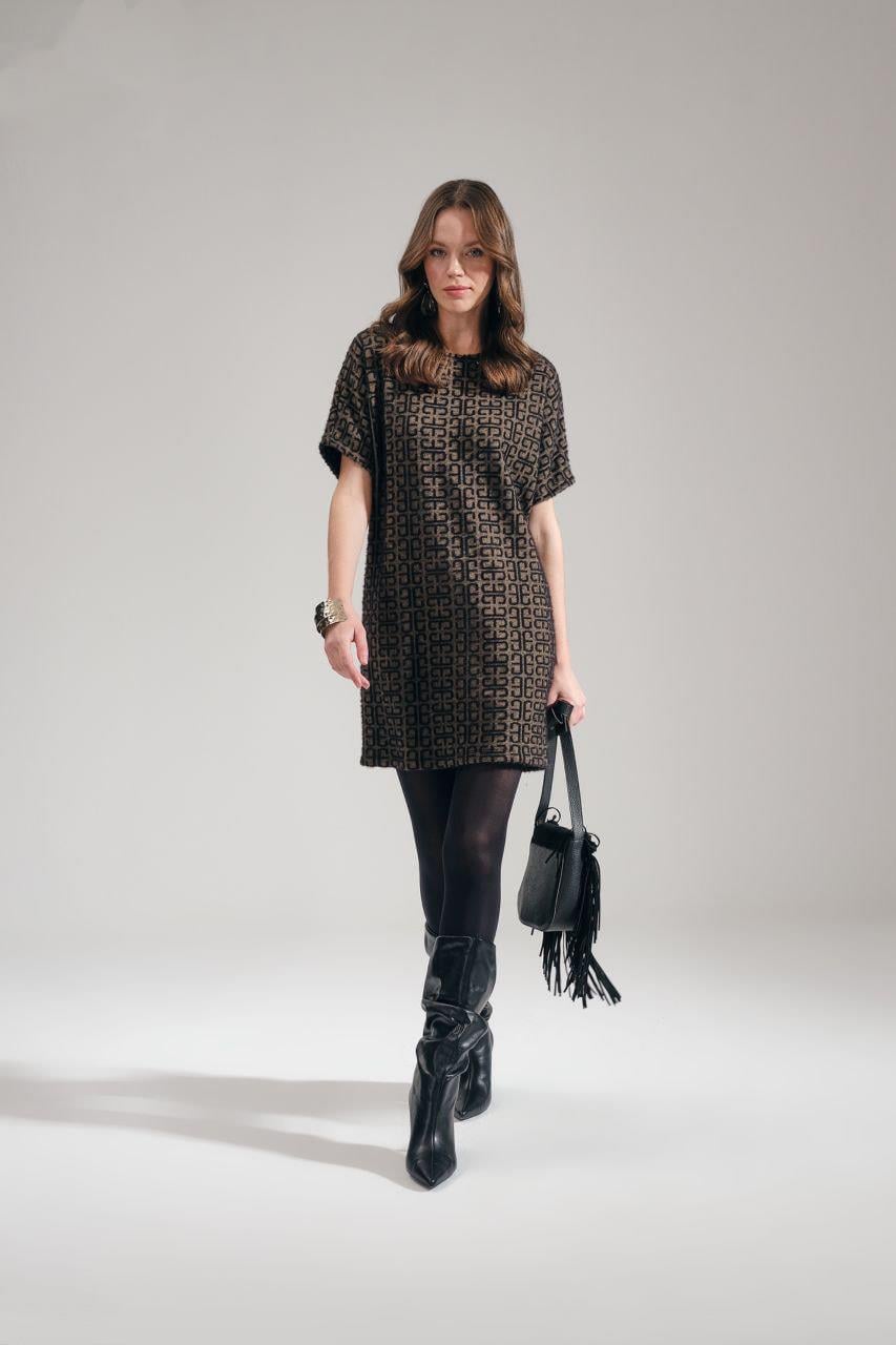 Kısa Kollu Mini Yün Günlük Elbise