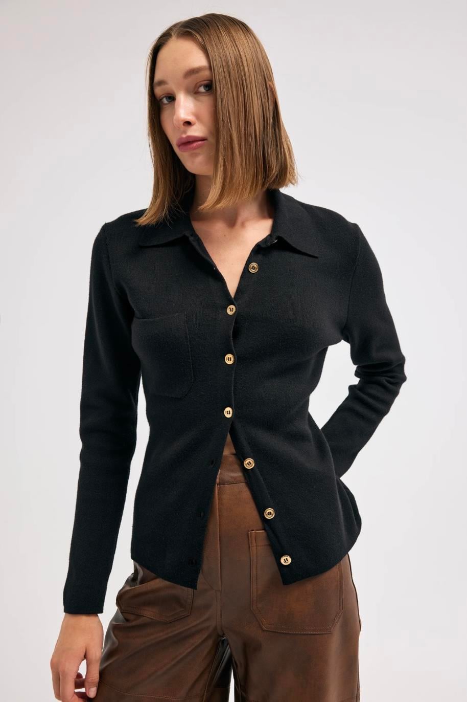 Siyah Triko Gömlek