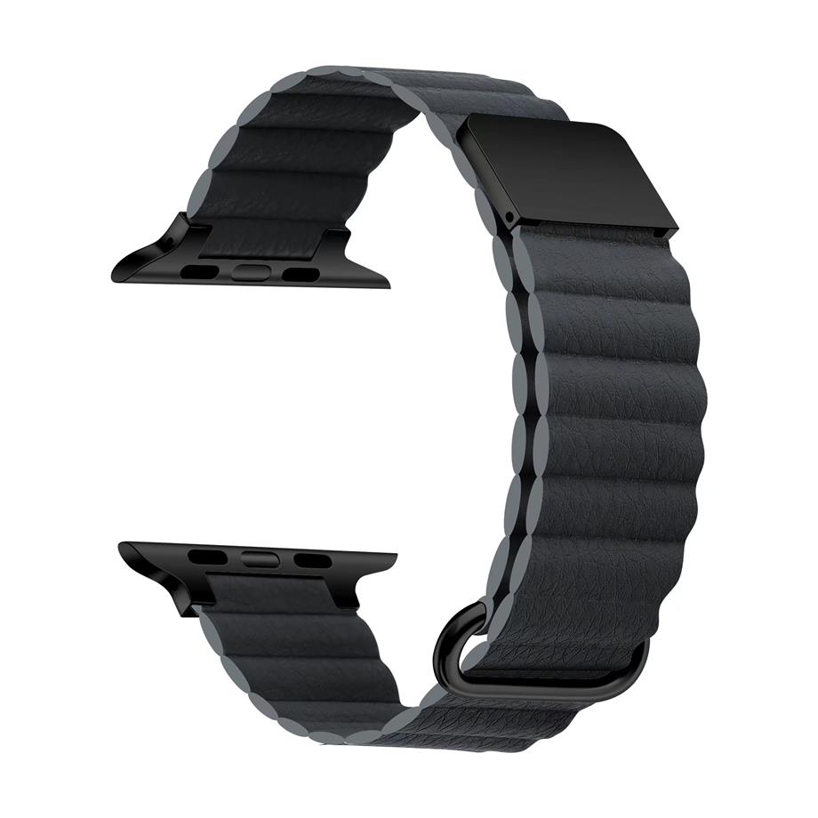  ​​​Apple Watch 40mm KRD-78 PU Deri Kordon Strap Kayış  Koyu Gri 