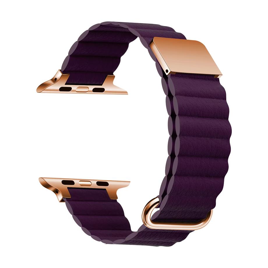  ​​​Apple Watch 40mm KRD-78 PU Deri Kordon Strap Kayış  Mürdüm 
