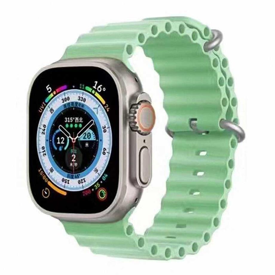  Apple Watch 44mm Zore KRD-75 Silikon Kordon  Açık Yeşil 