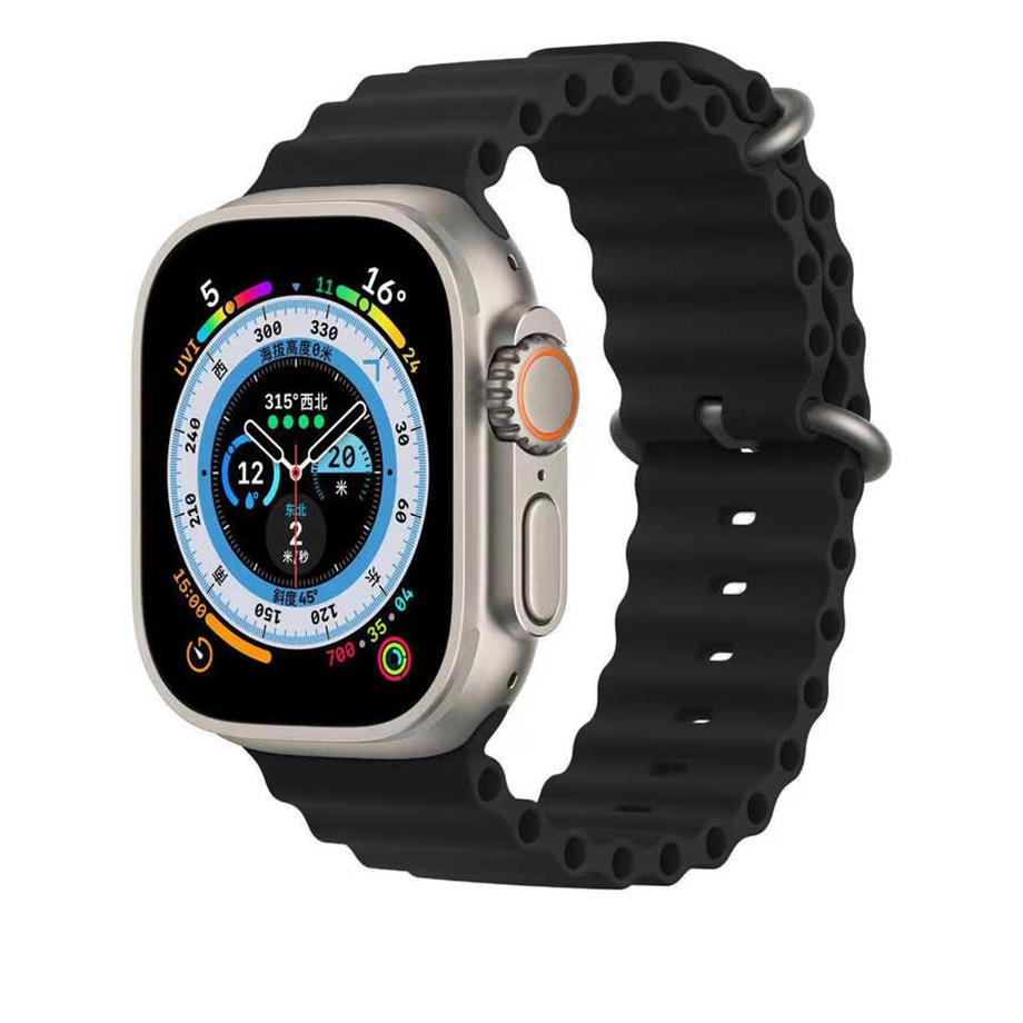  Apple Watch 7 41mm Zore KRD-75 Silikon Kordon  Siyah 