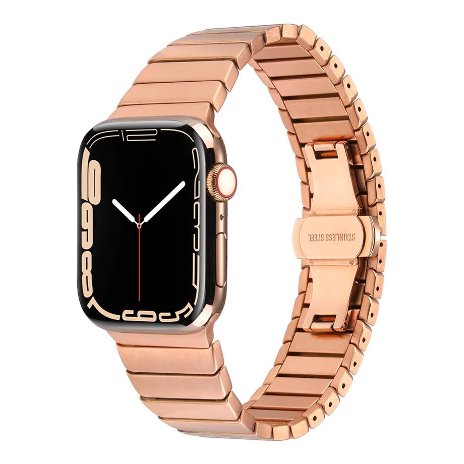  ​​​Apple Watch 7 45mm Kordon KRD-79 Metal Strap Kayış  Rose Gold 